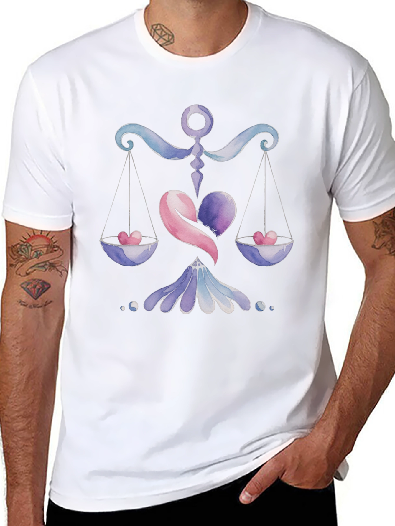 Libra Zodiac Heart Scales T-Shirt