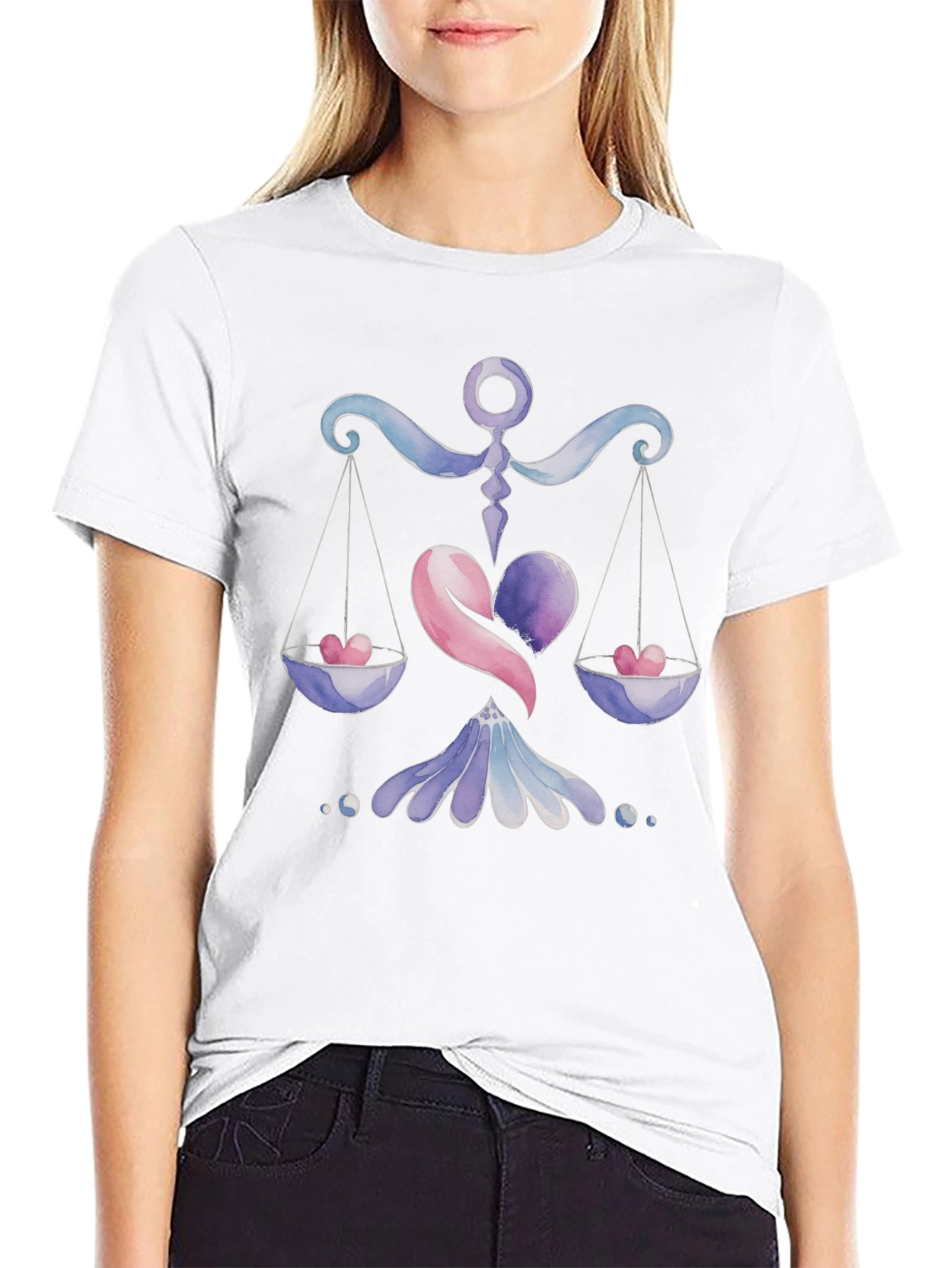 Libra Zodiac Heart Scales T-Shirt