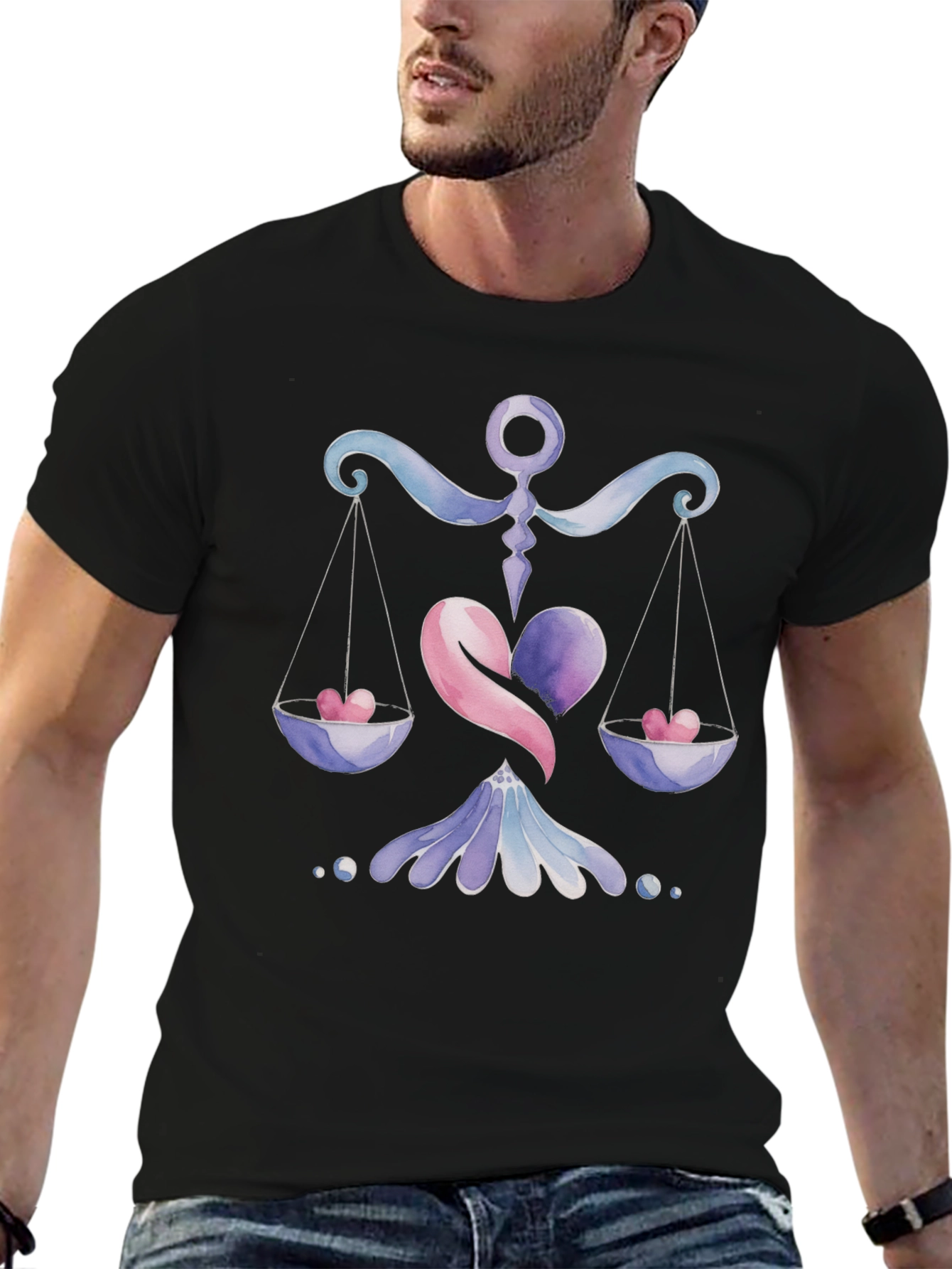 Libra Zodiac Heart Scales T-Shirt