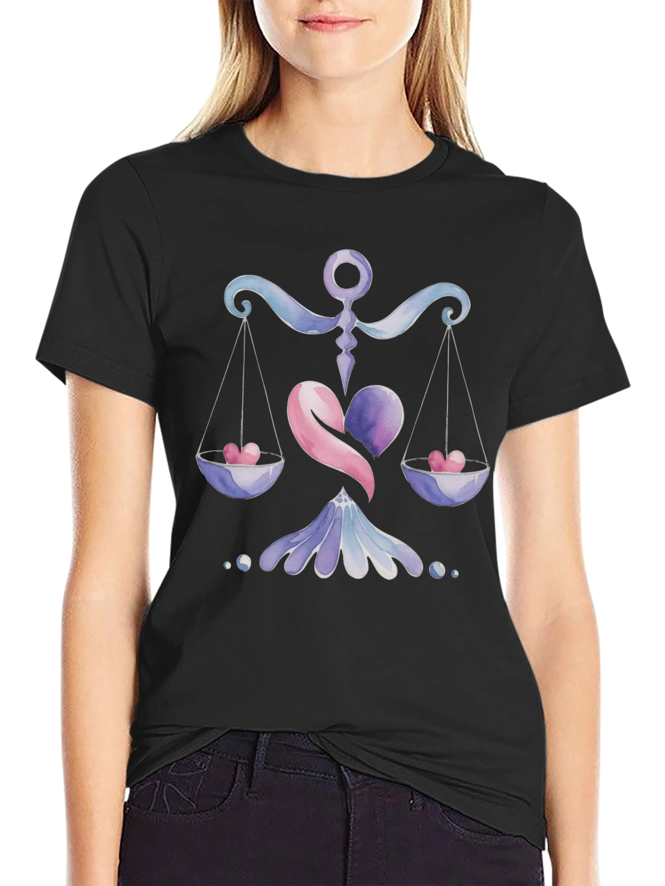 Libra Zodiac Heart Scales T-Shirt