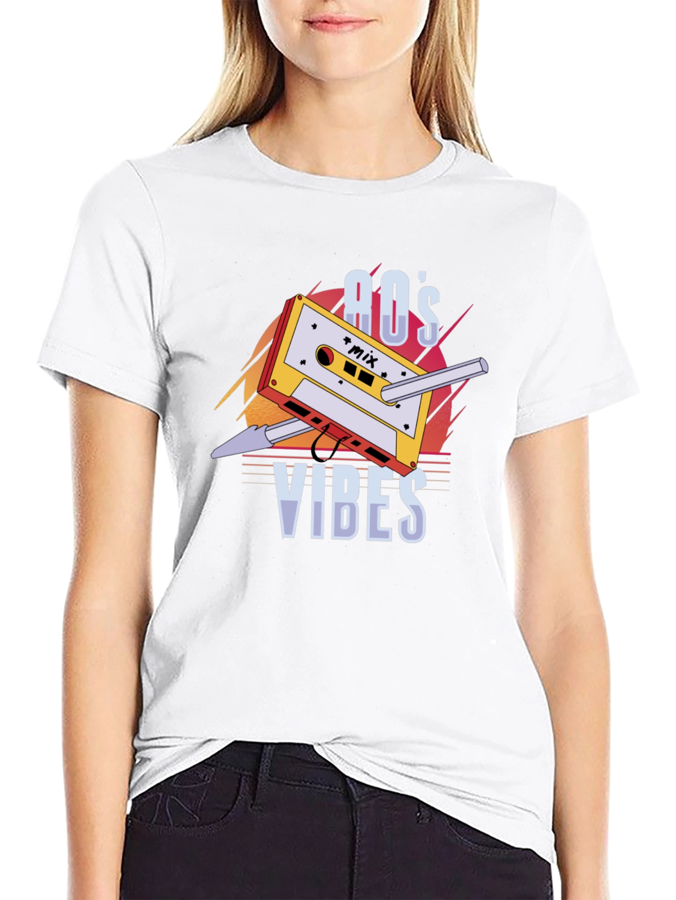 Retro 80s Vibes Cassette Tape Graphic T-Shirt
