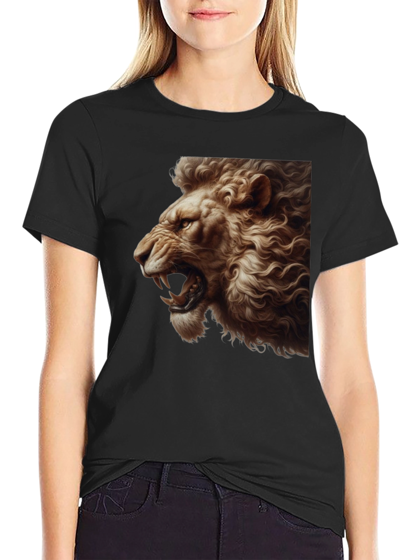 Roaring Lion Graphic Tee - Bold Black T-Shirt