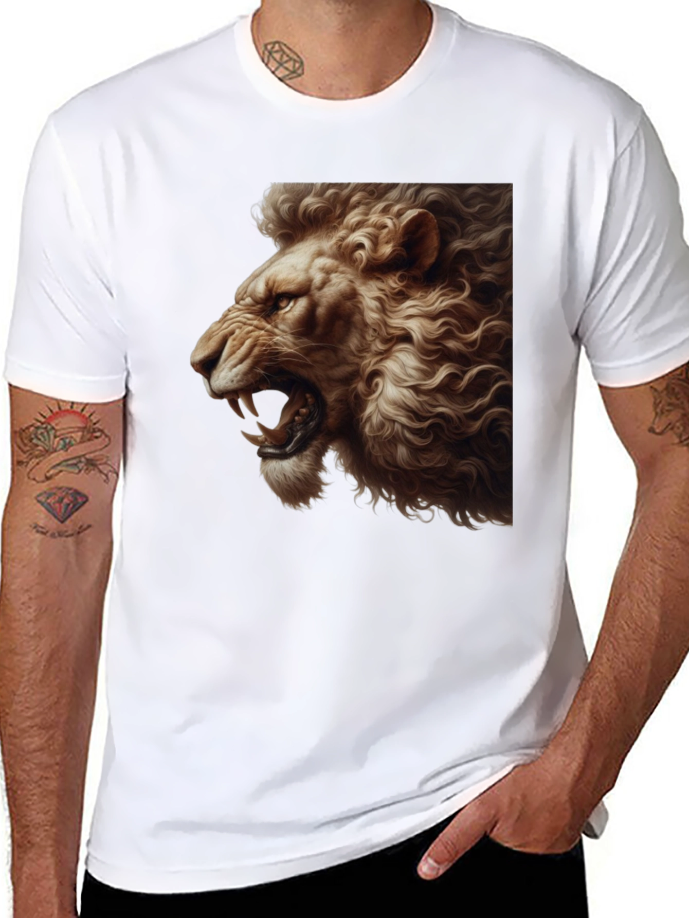 Roaring Lion Graphic Tee - Bold Black T-Shirt
