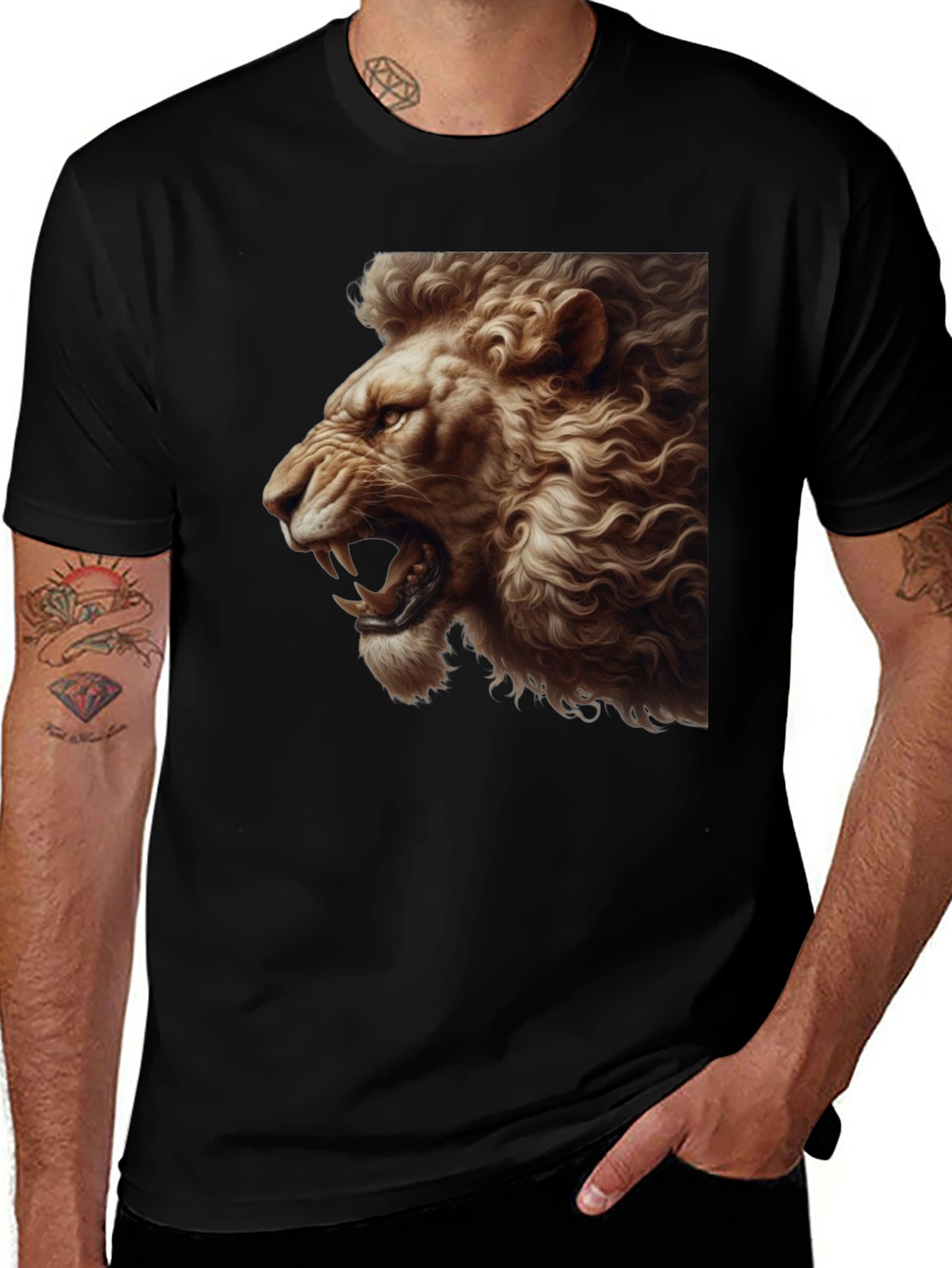 Roaring Lion Graphic Tee - Bold Black T-Shirt