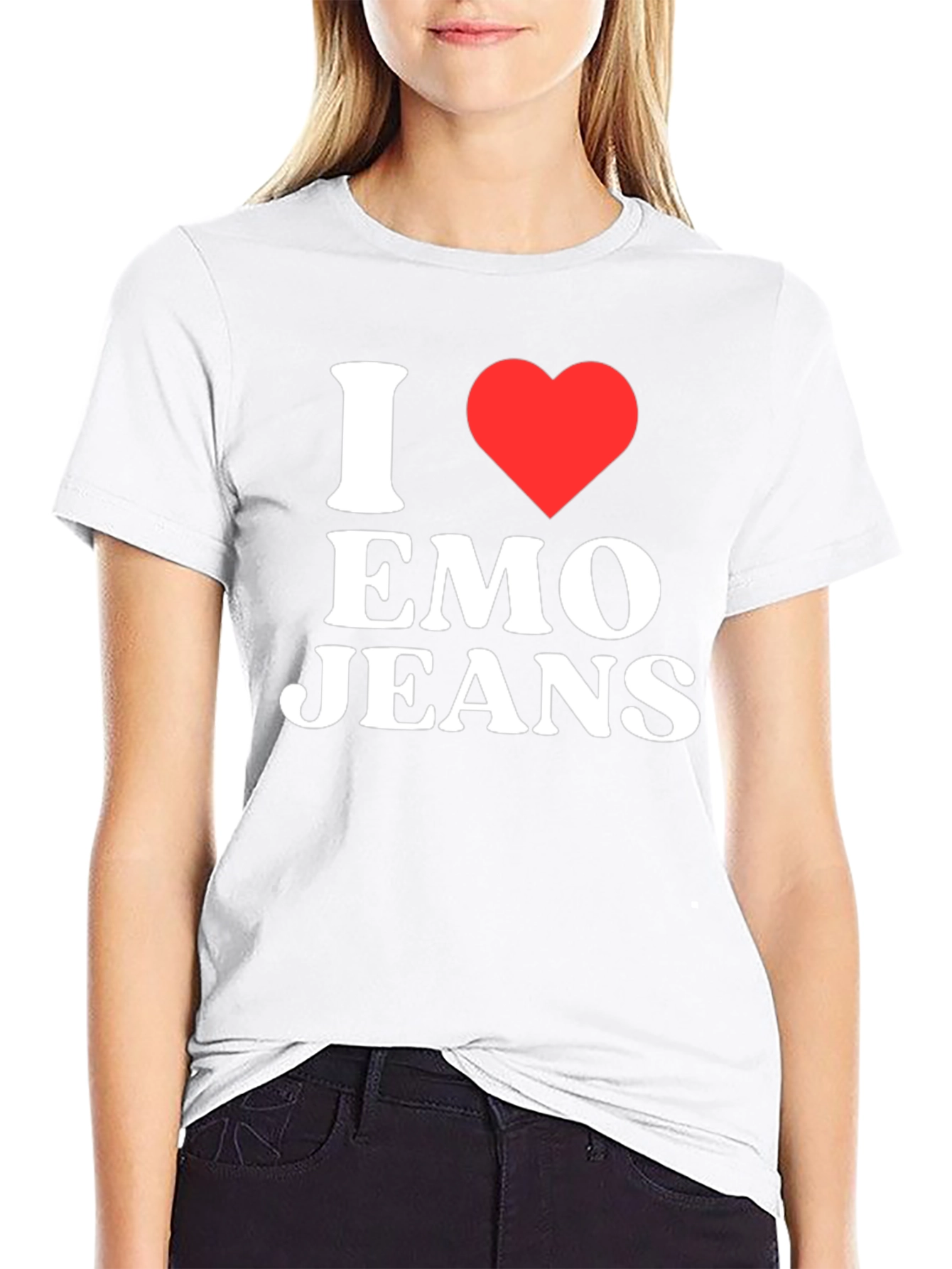I Heart Emo Jeans Black T-Shirt
