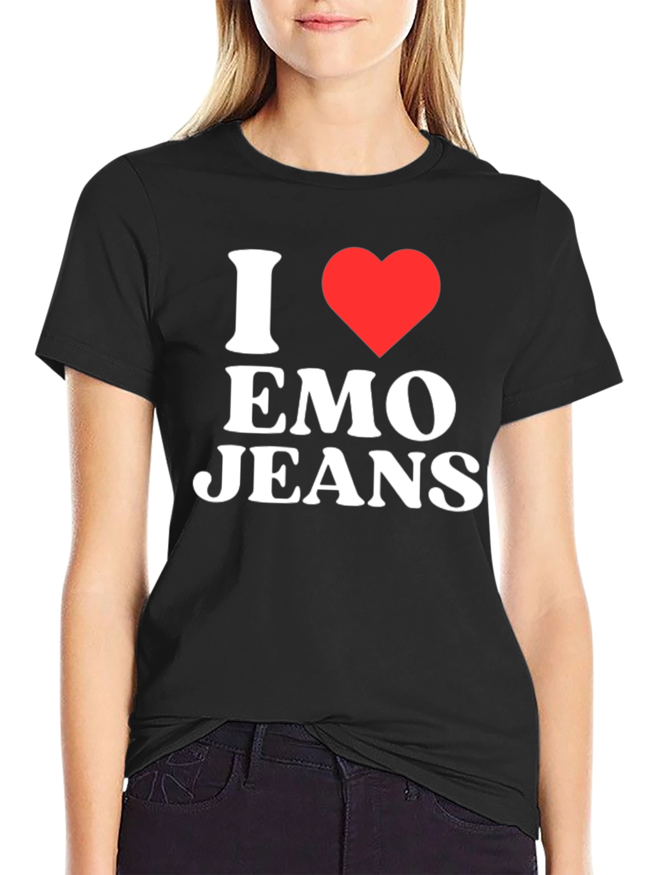 I Heart Emo Jeans Black T-Shirt
