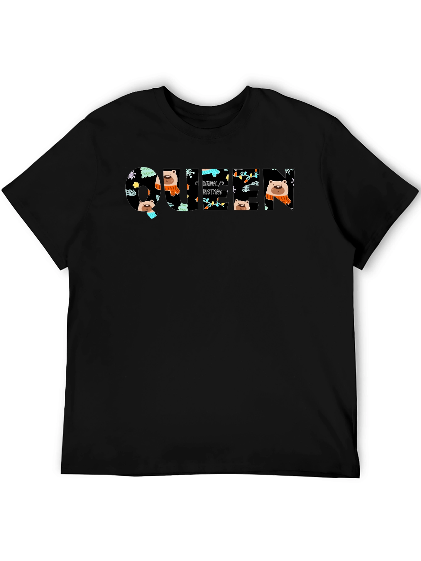 Cute Winter Bears Black T-Shirt