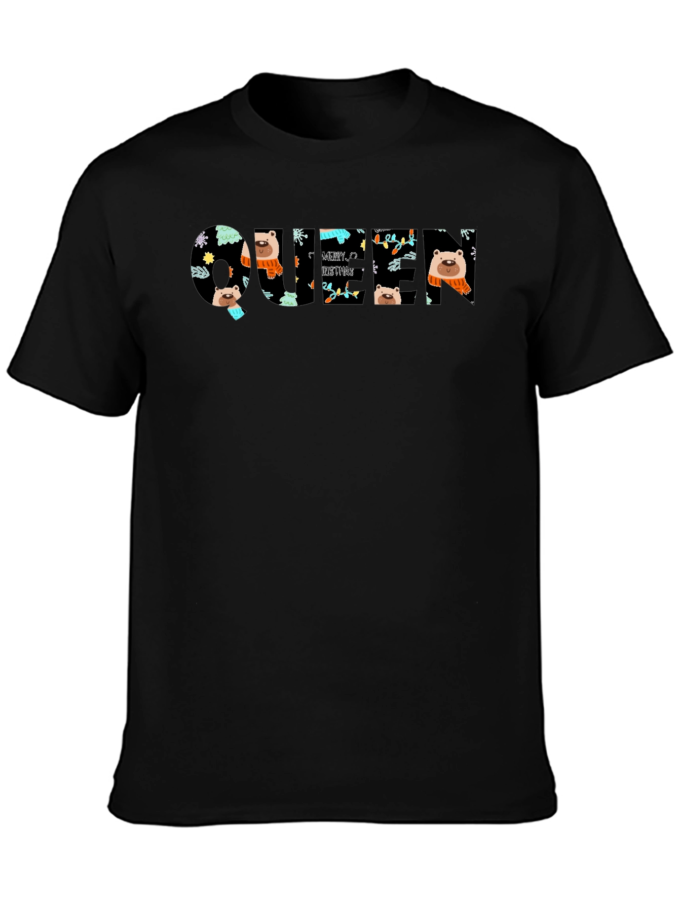 Cute Winter Bears Black T-Shirt