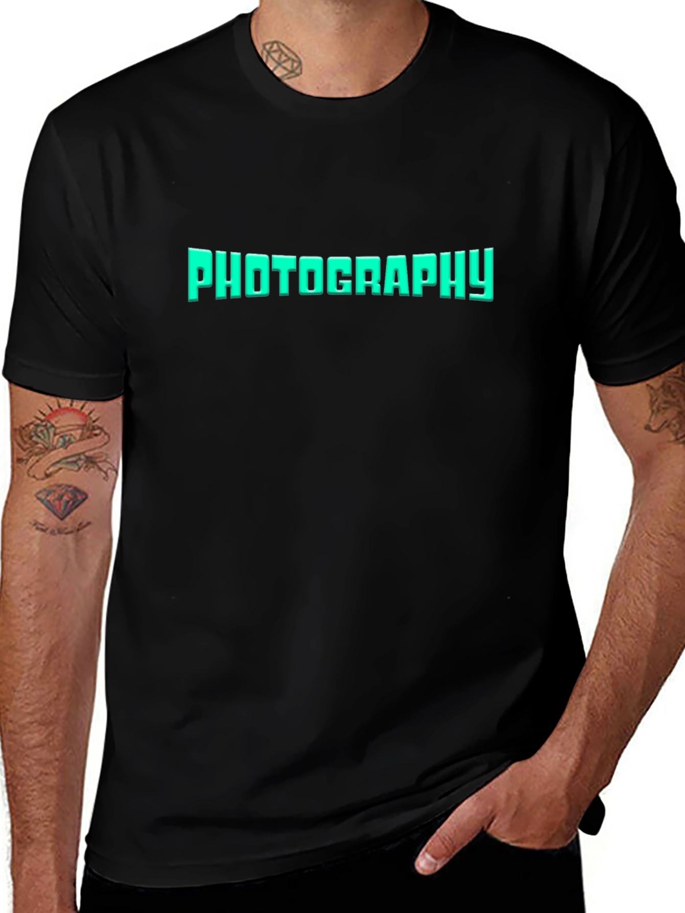 Photography Tee - Black Cotton Graphic T-Shirt