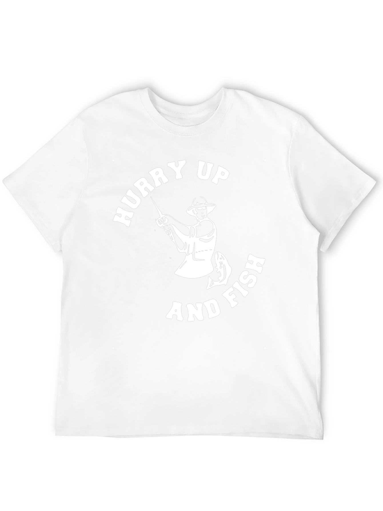 Hurry Up and Fish Mens Graphic T-Shirt