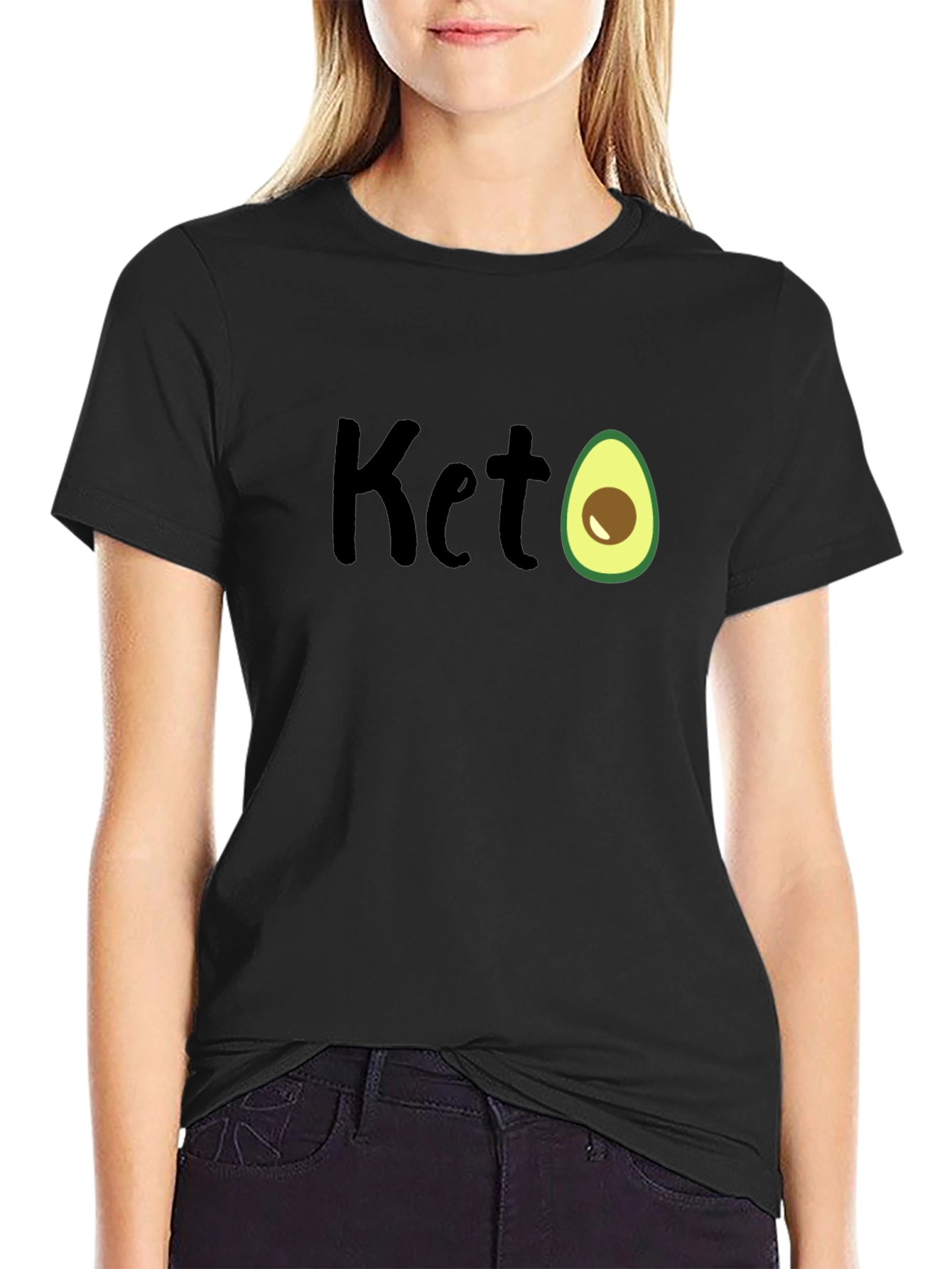 Keto Avocado T-Shirt - Black Graphic Tee