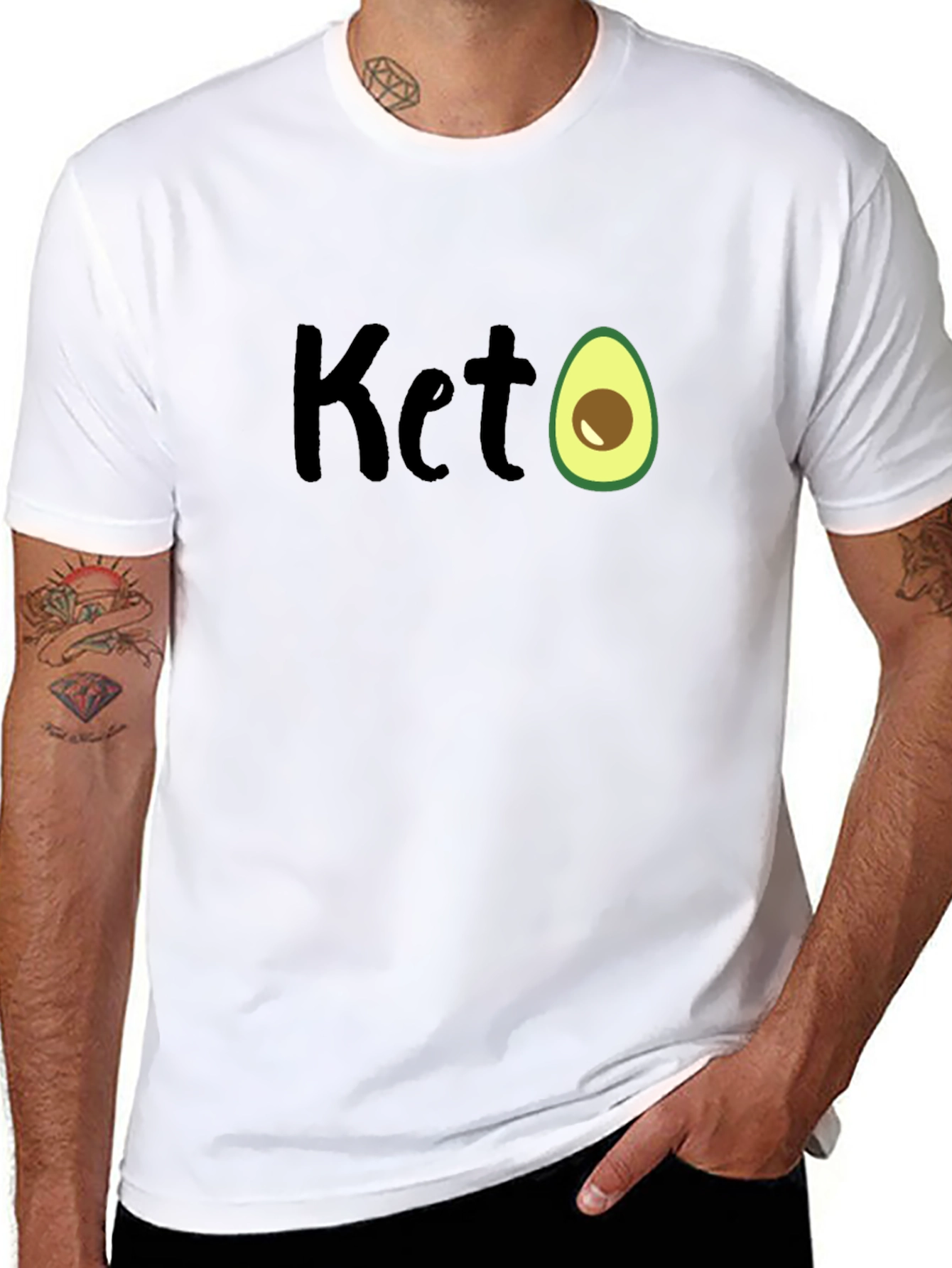 Keto Avocado T-Shirt - Black Graphic Tee
