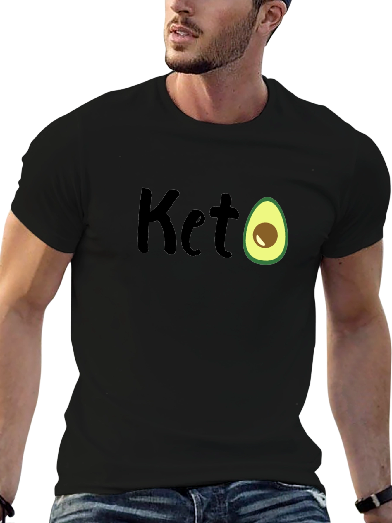 Keto Avocado T-Shirt - Black Graphic Tee