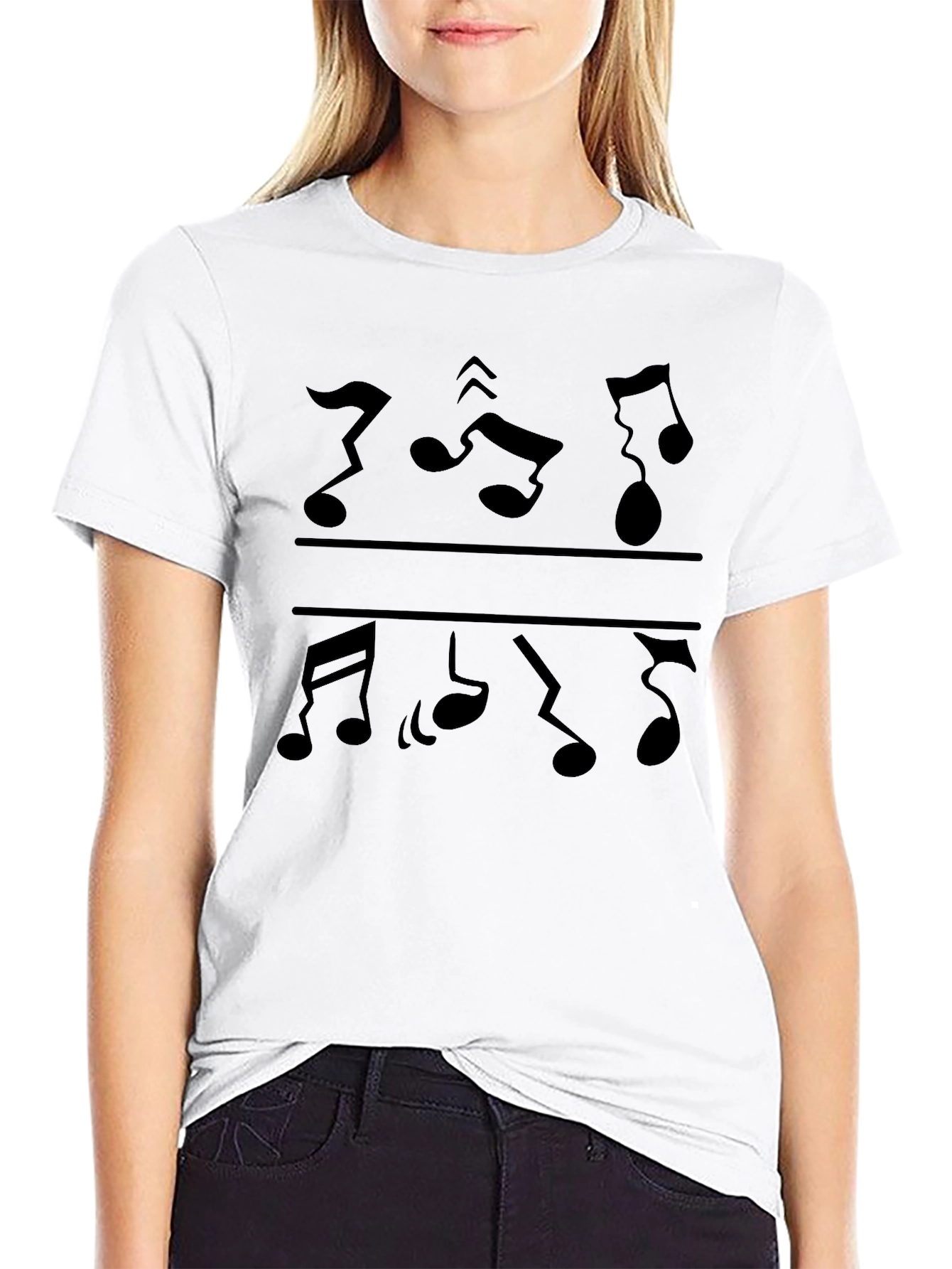 Music Note Graphic Black T-Shirt