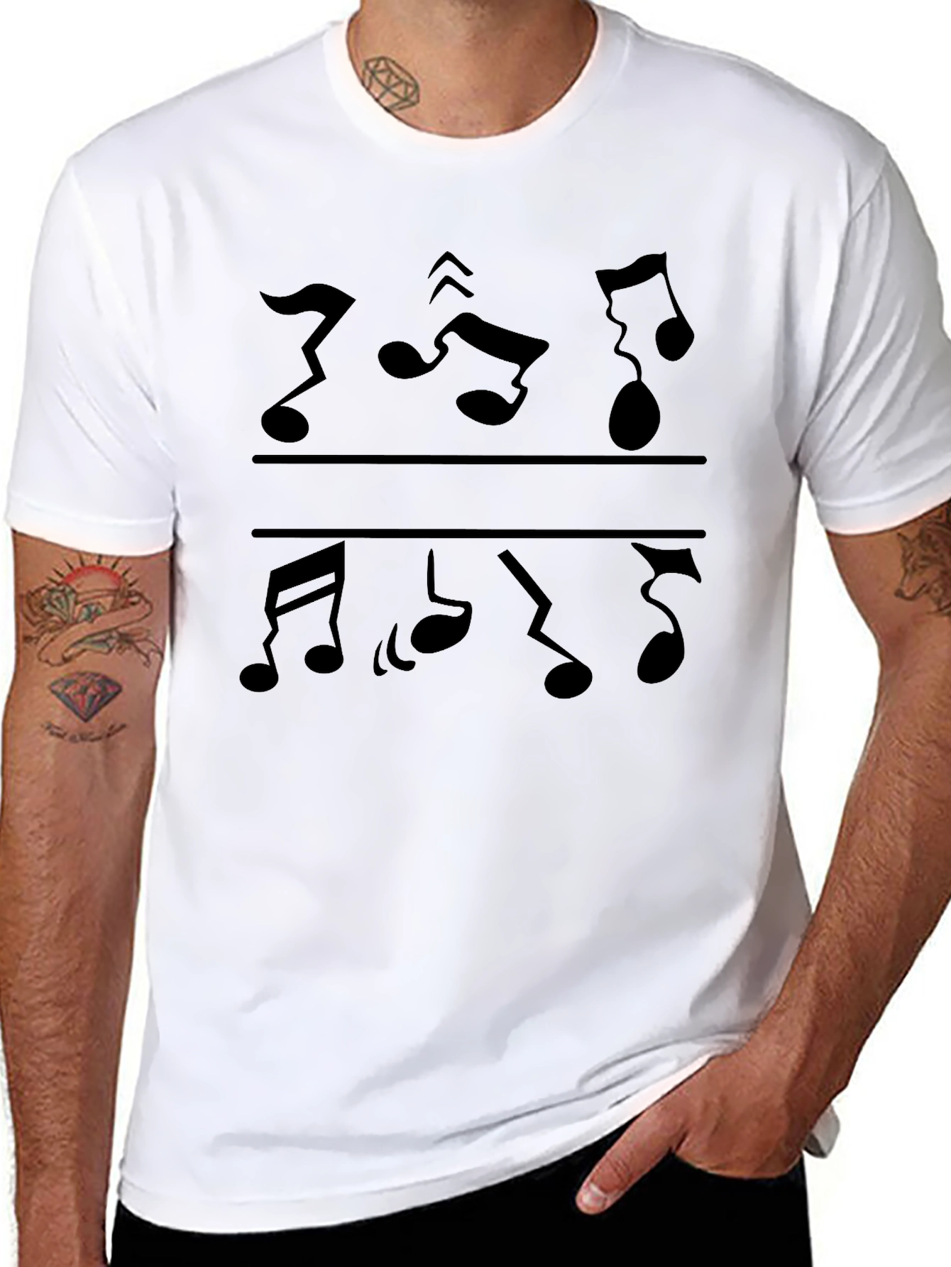 Music Note Graphic Black T-Shirt
