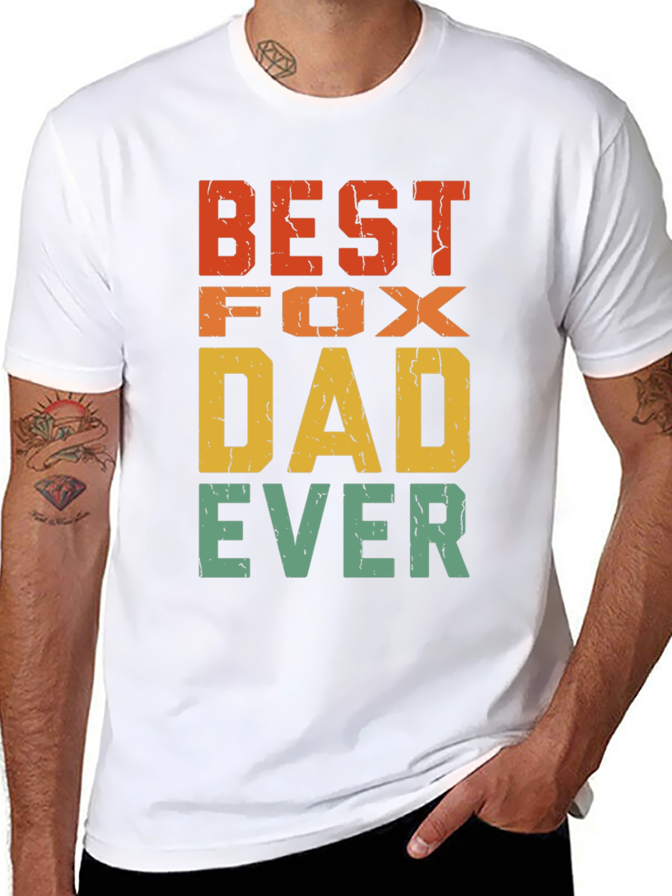 Best Fox Dad Ever T-Shirt - Retro Design