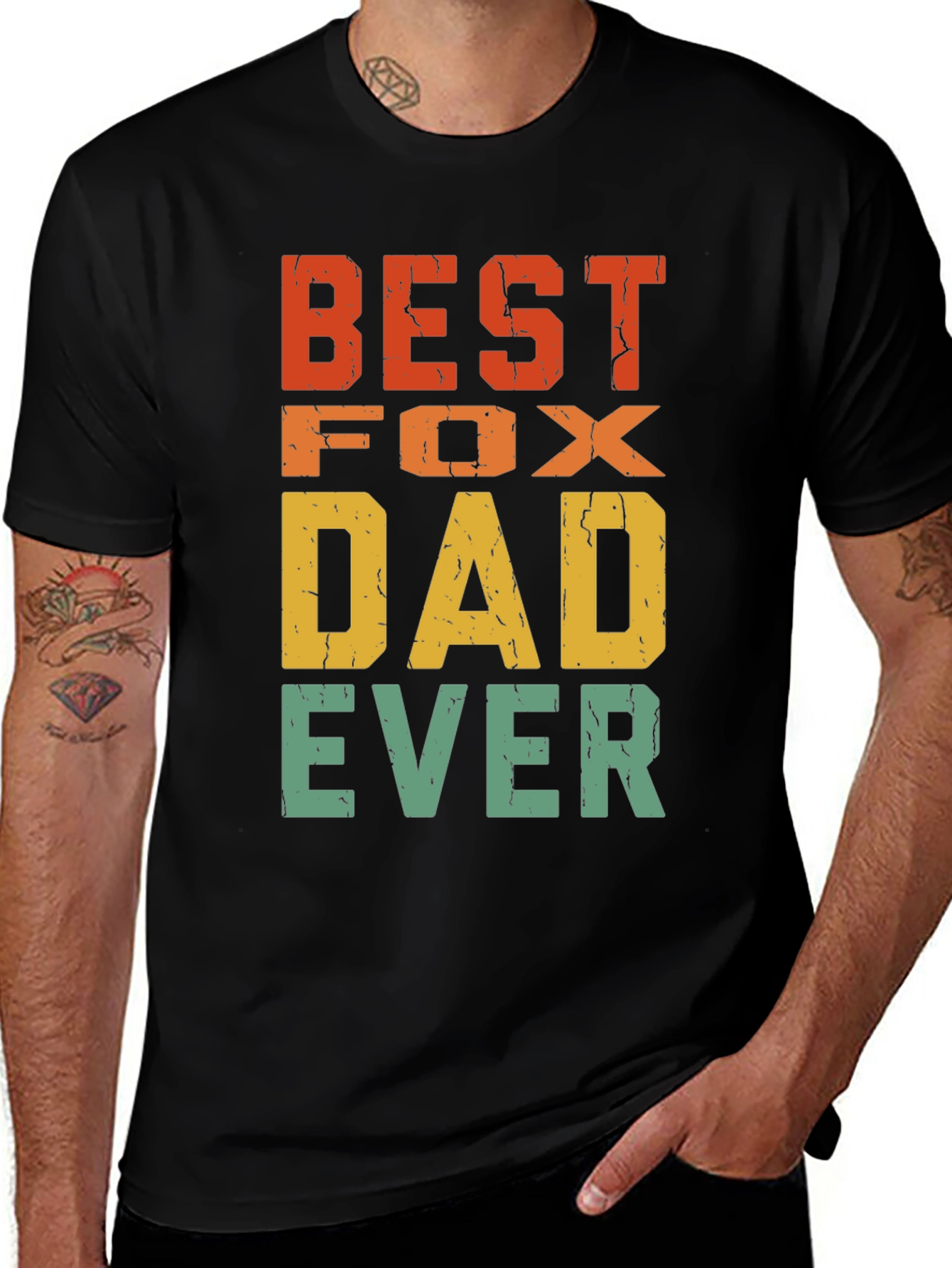 Best Fox Dad Ever T-Shirt - Retro Design