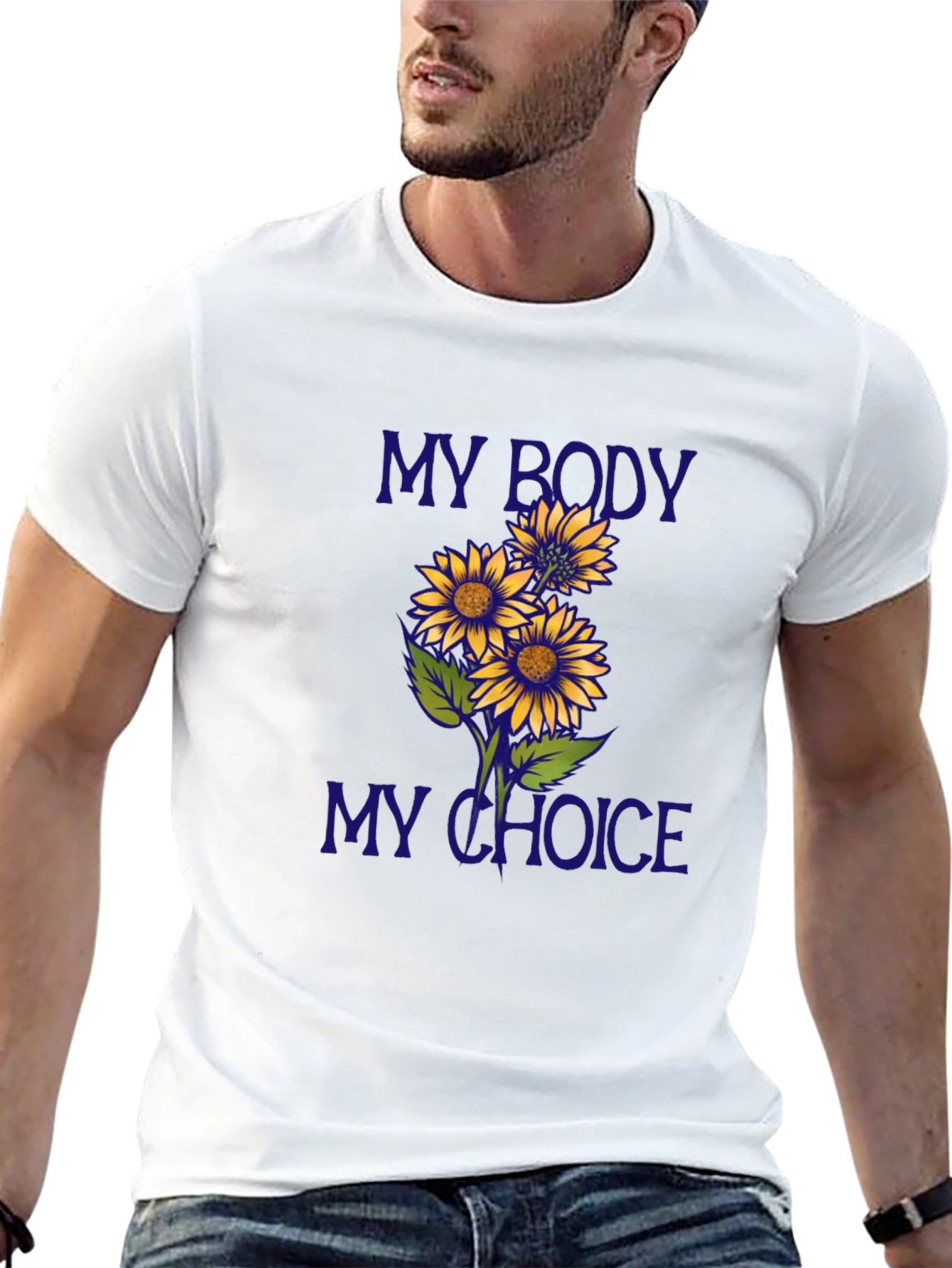 My Body My Choice Sunflower Graphic T-Shirt