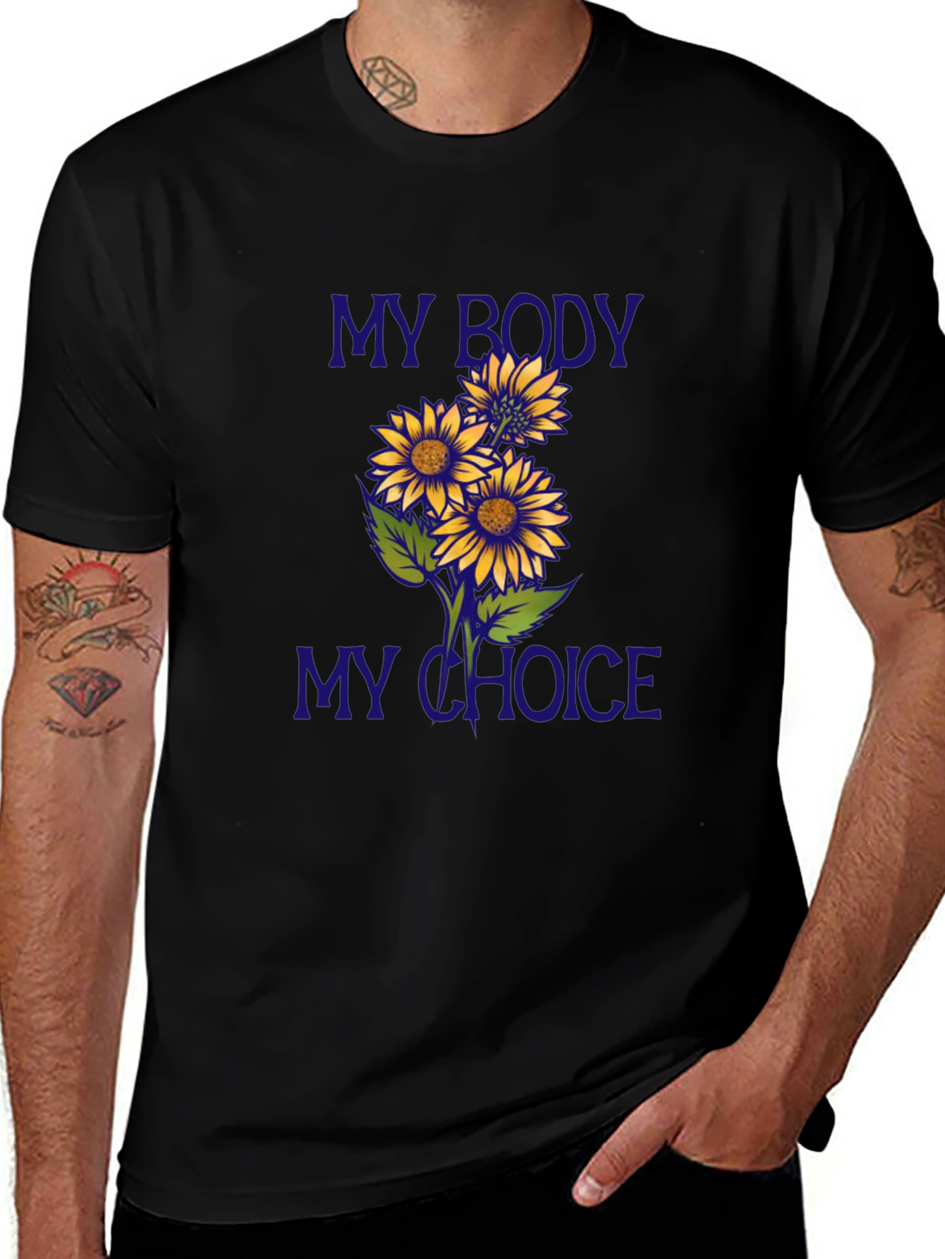 My Body My Choice Sunflower Graphic T-Shirt