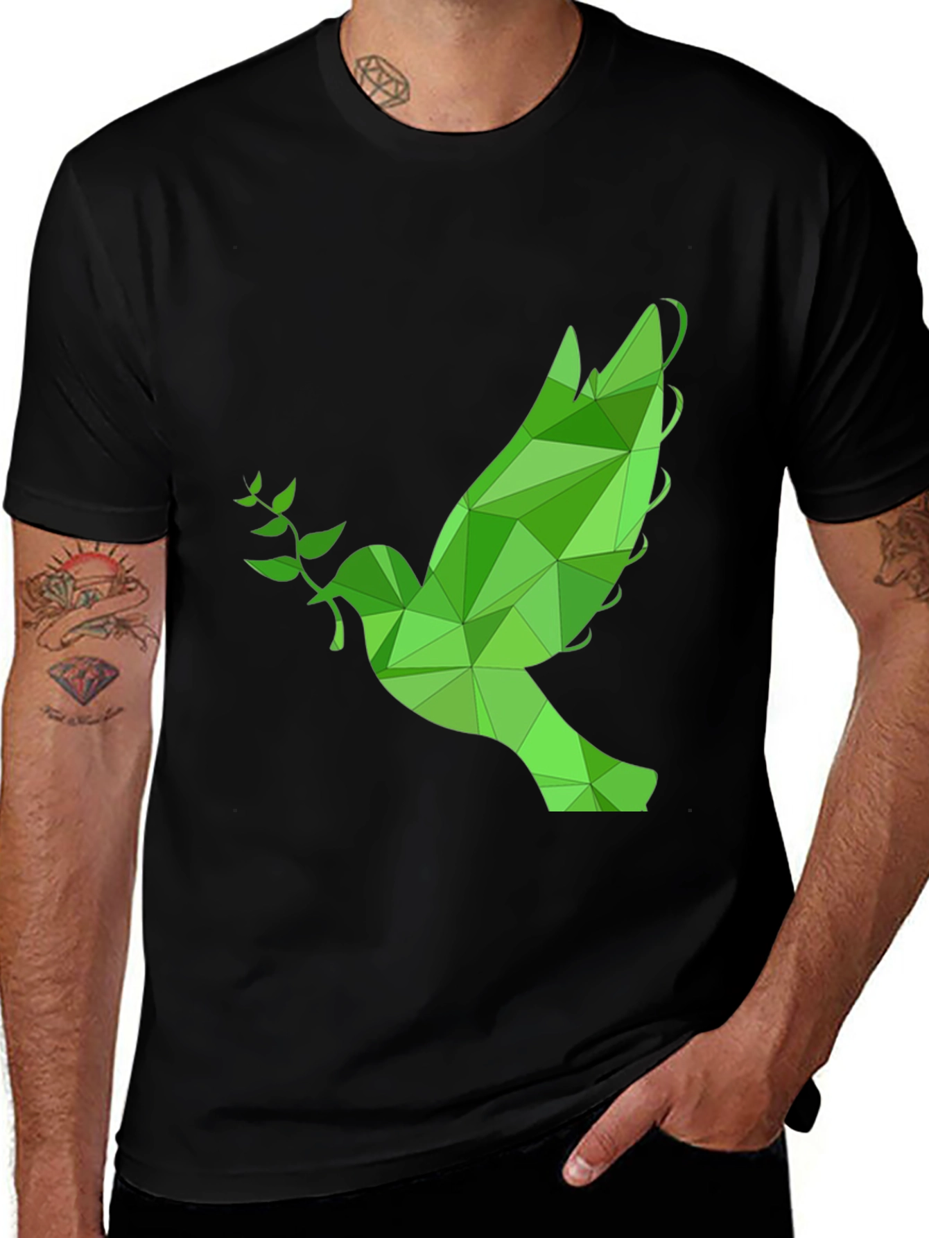 Geometric Peace Dove T-Shirt - Stylish Graphic Tee