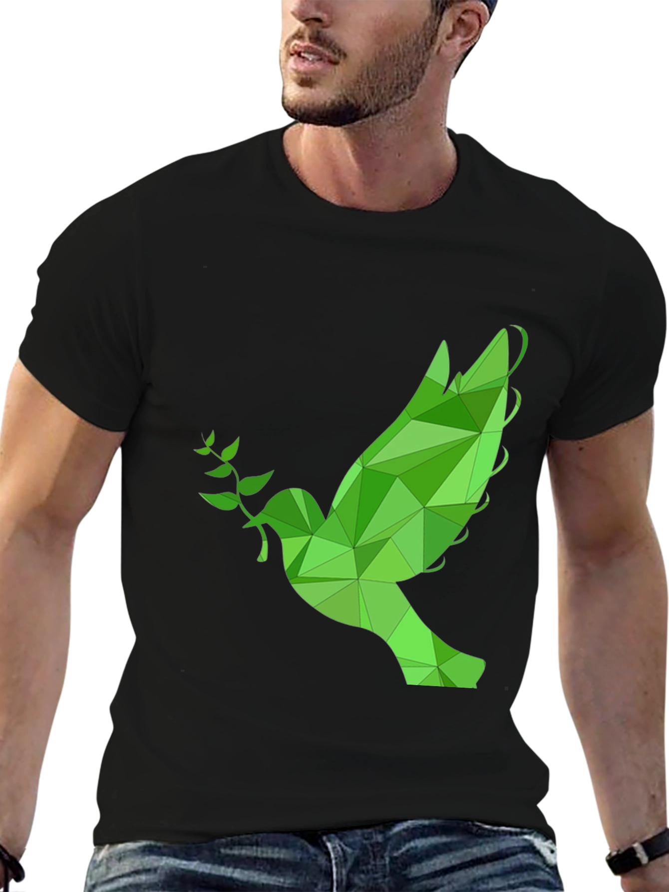 Geometric Peace Dove T-Shirt - Stylish Graphic Tee