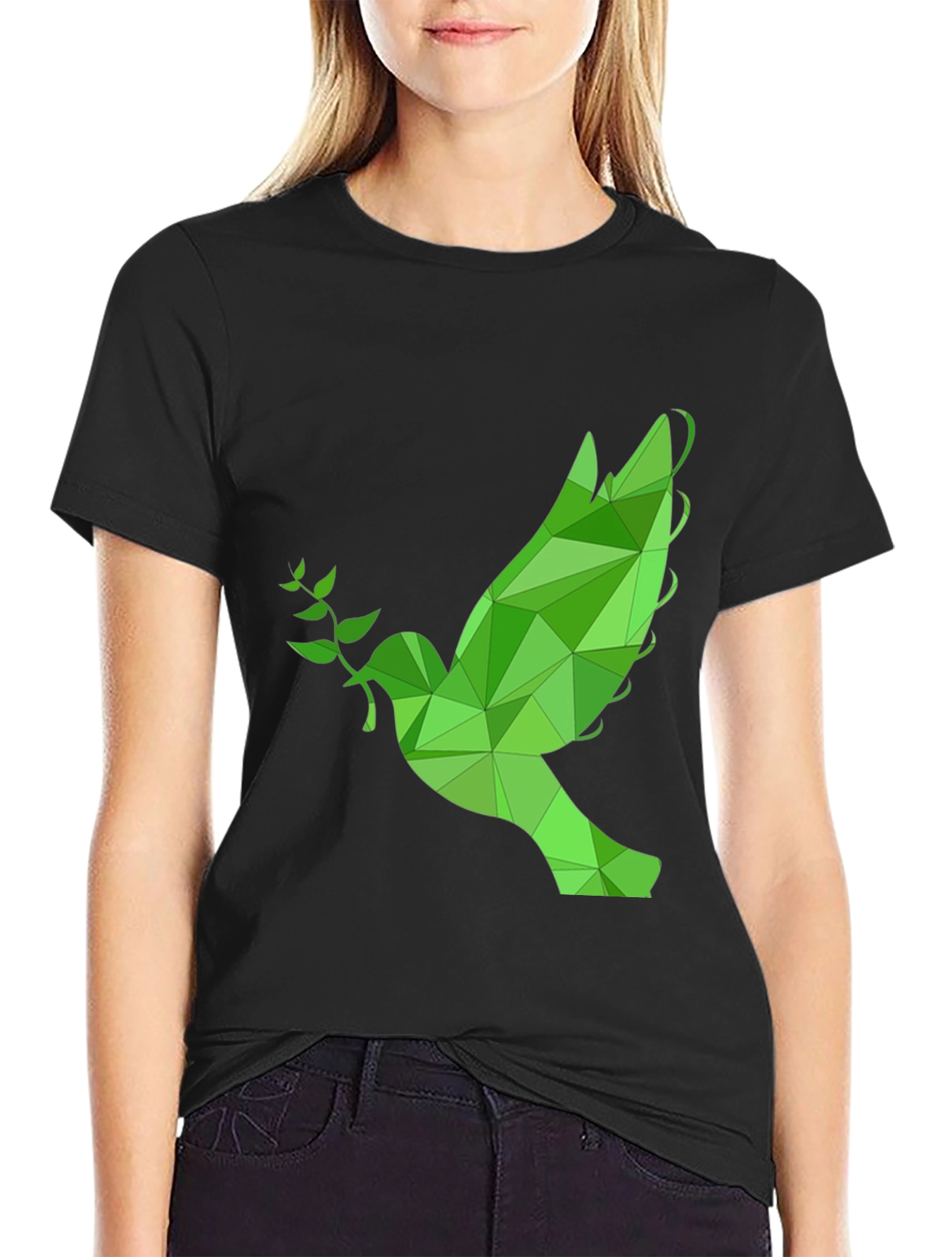 Geometric Peace Dove T-Shirt - Stylish Graphic Tee