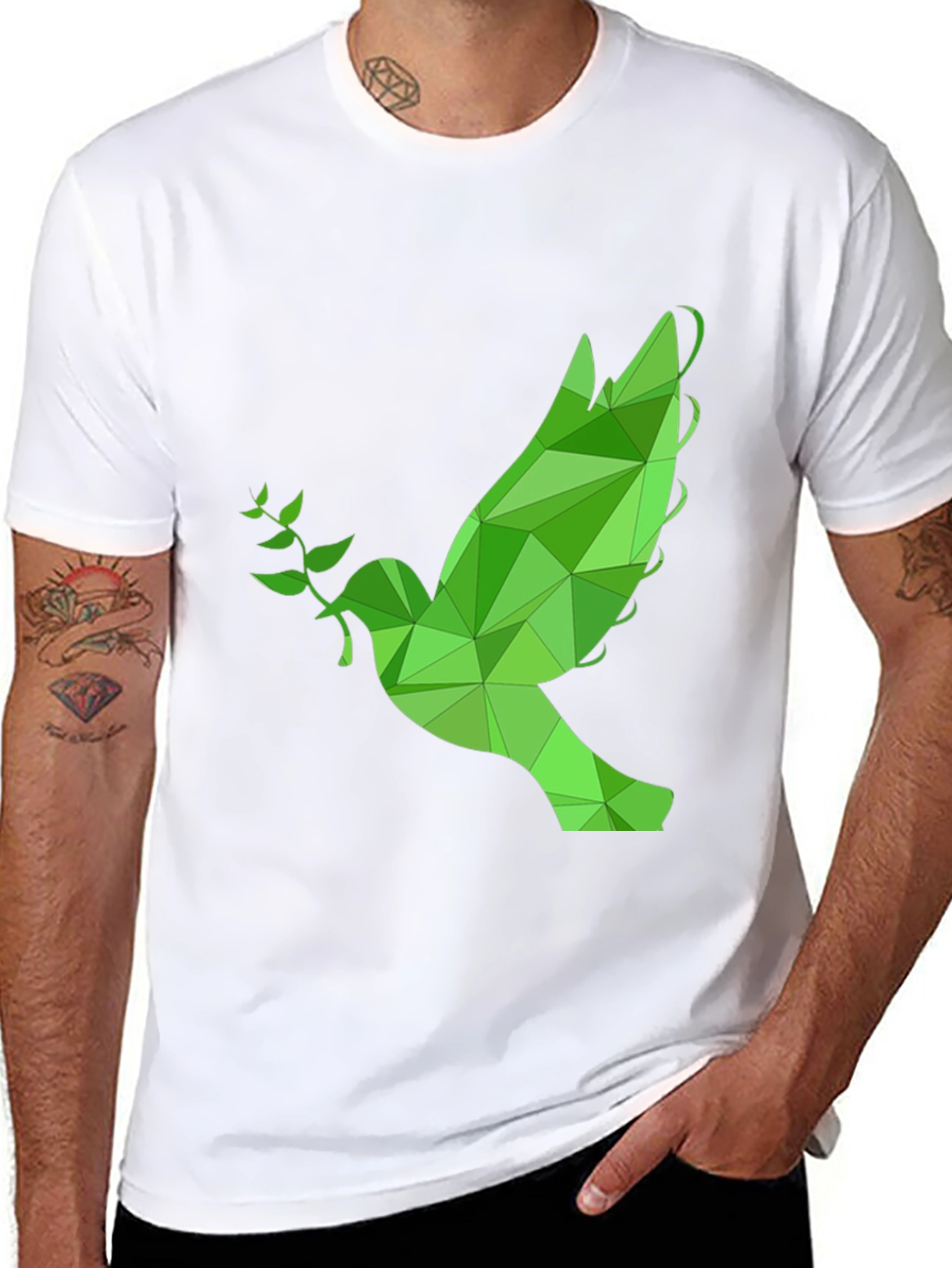 Geometric Peace Dove T-Shirt - Stylish Graphic Tee