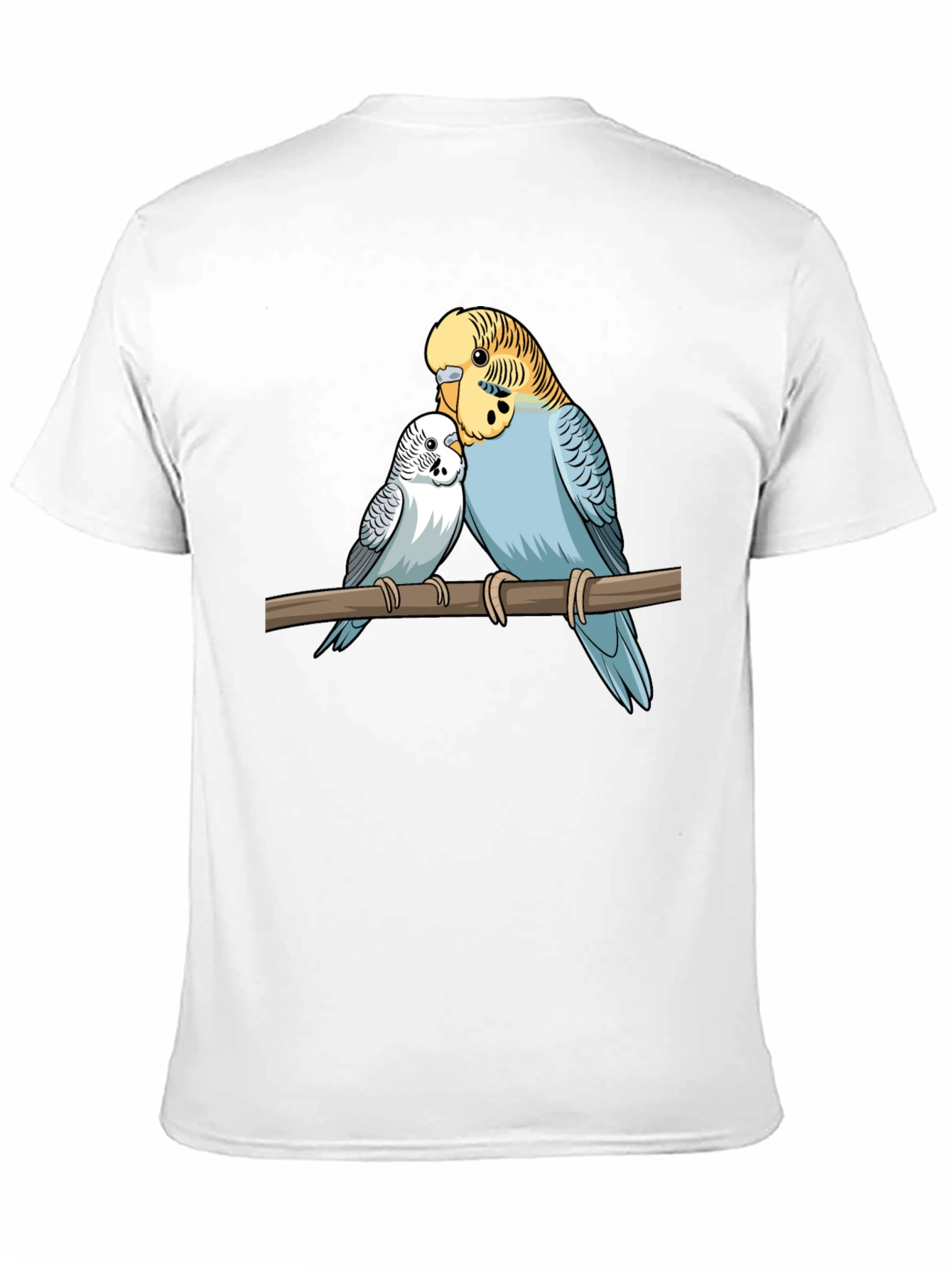 Budgie Birds Graphic Print Black T-Shirt