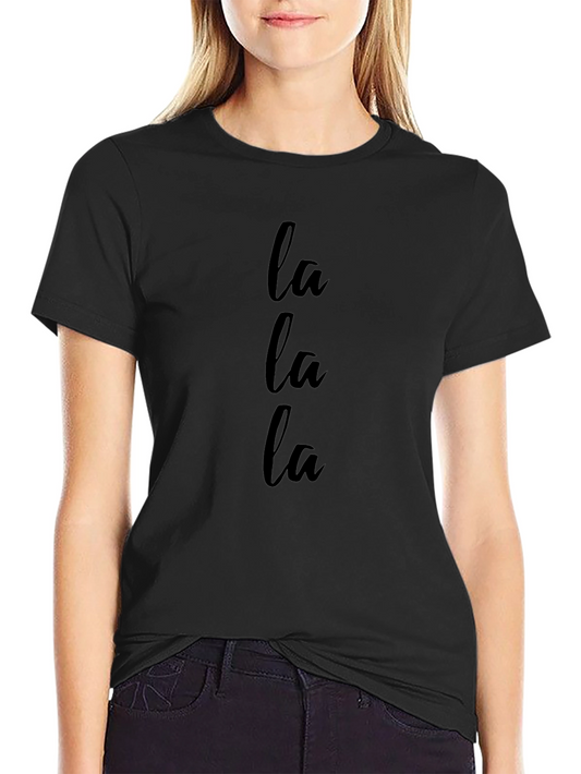 La La La Graphic Print Crew Neck Tee