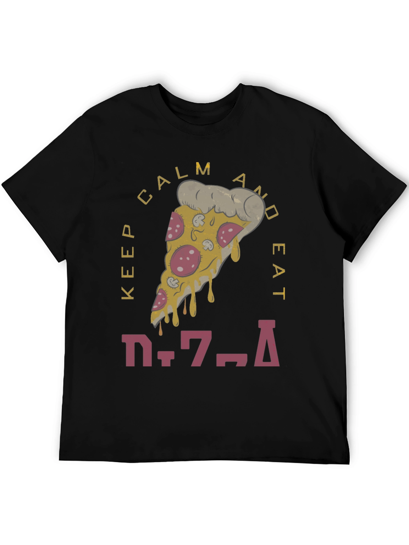 Keep Calm & Eat Pizza Graphic T-Shirt