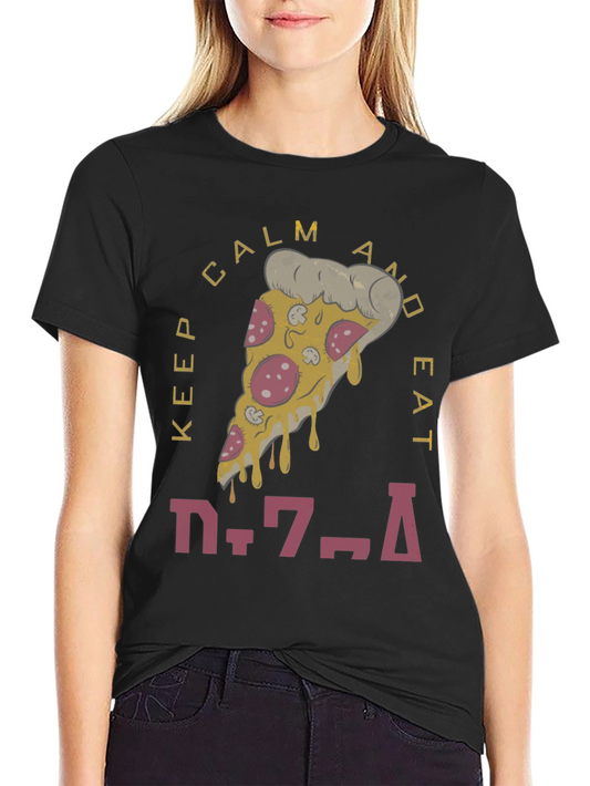 Keep Calm & Eat Pizza Graphic T-Shirt