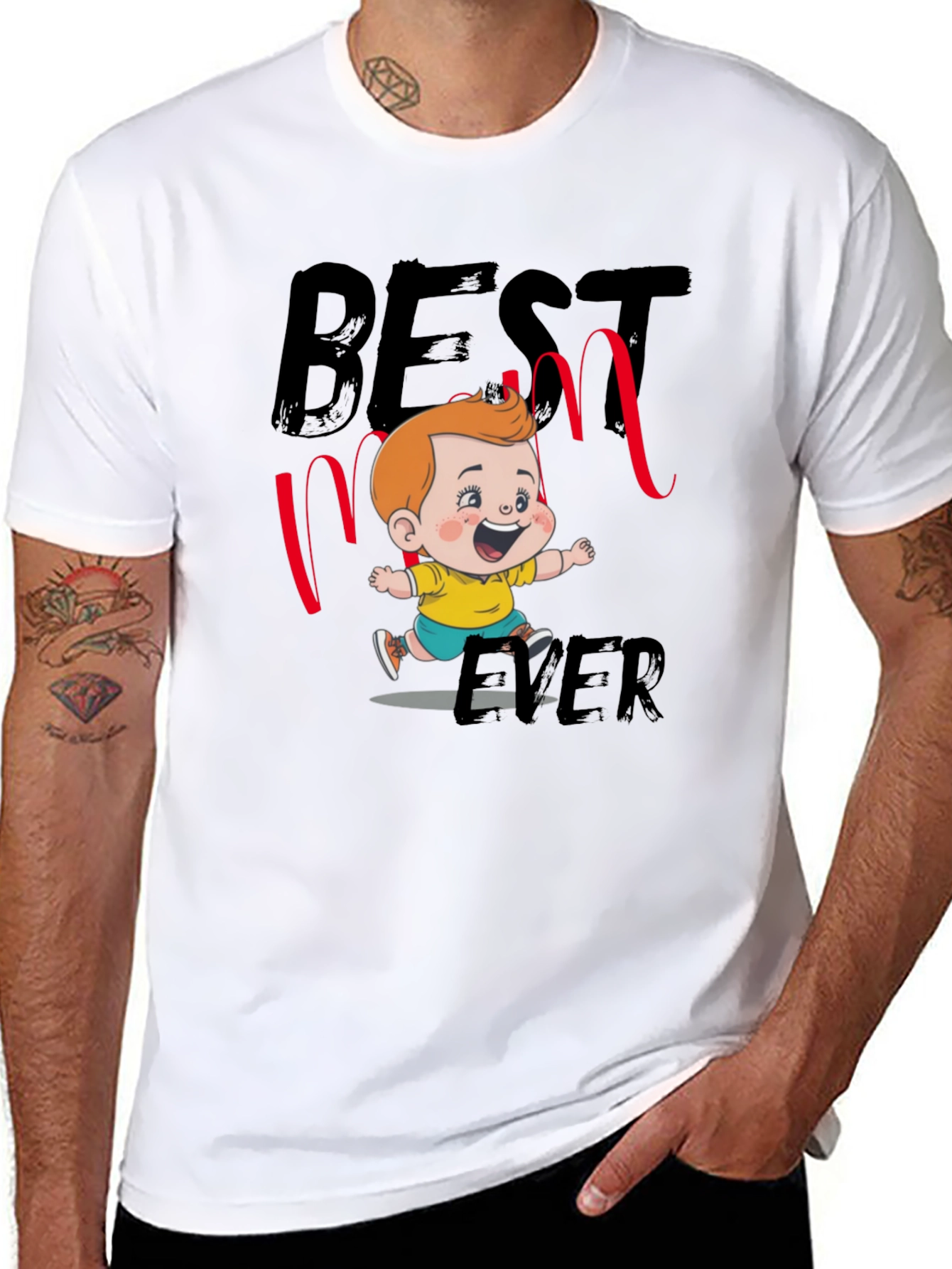 Best Mom Ever T-Shirt - Cute Cartoon Design