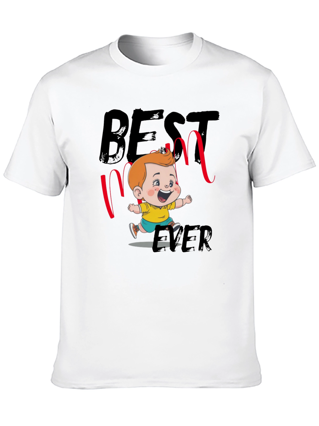 Best Mom Ever T-Shirt - Cute Cartoon Design