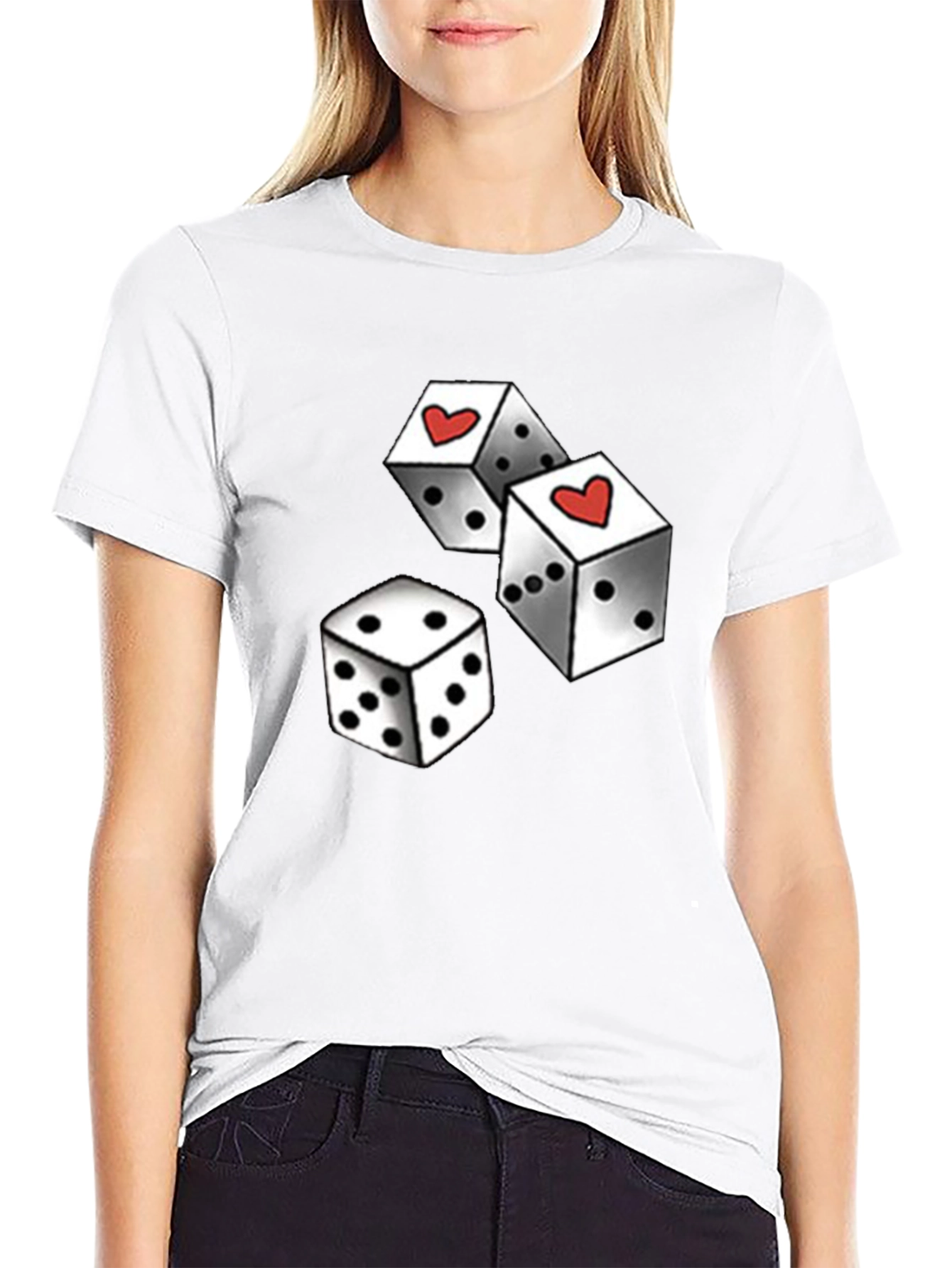 Dice with Heart Black Graphic Tee
