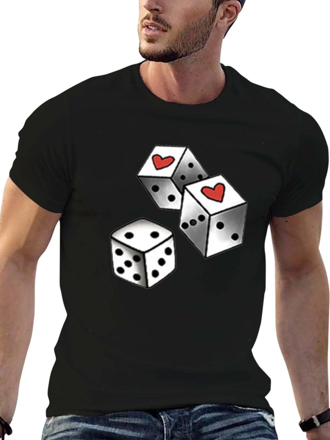 Dice with Heart Black Graphic Tee