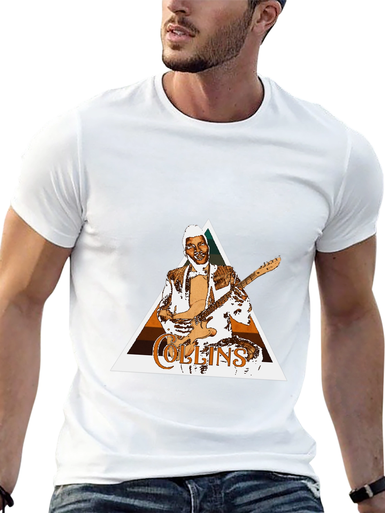 Collins Guitarist T-Shirt - Retro Design