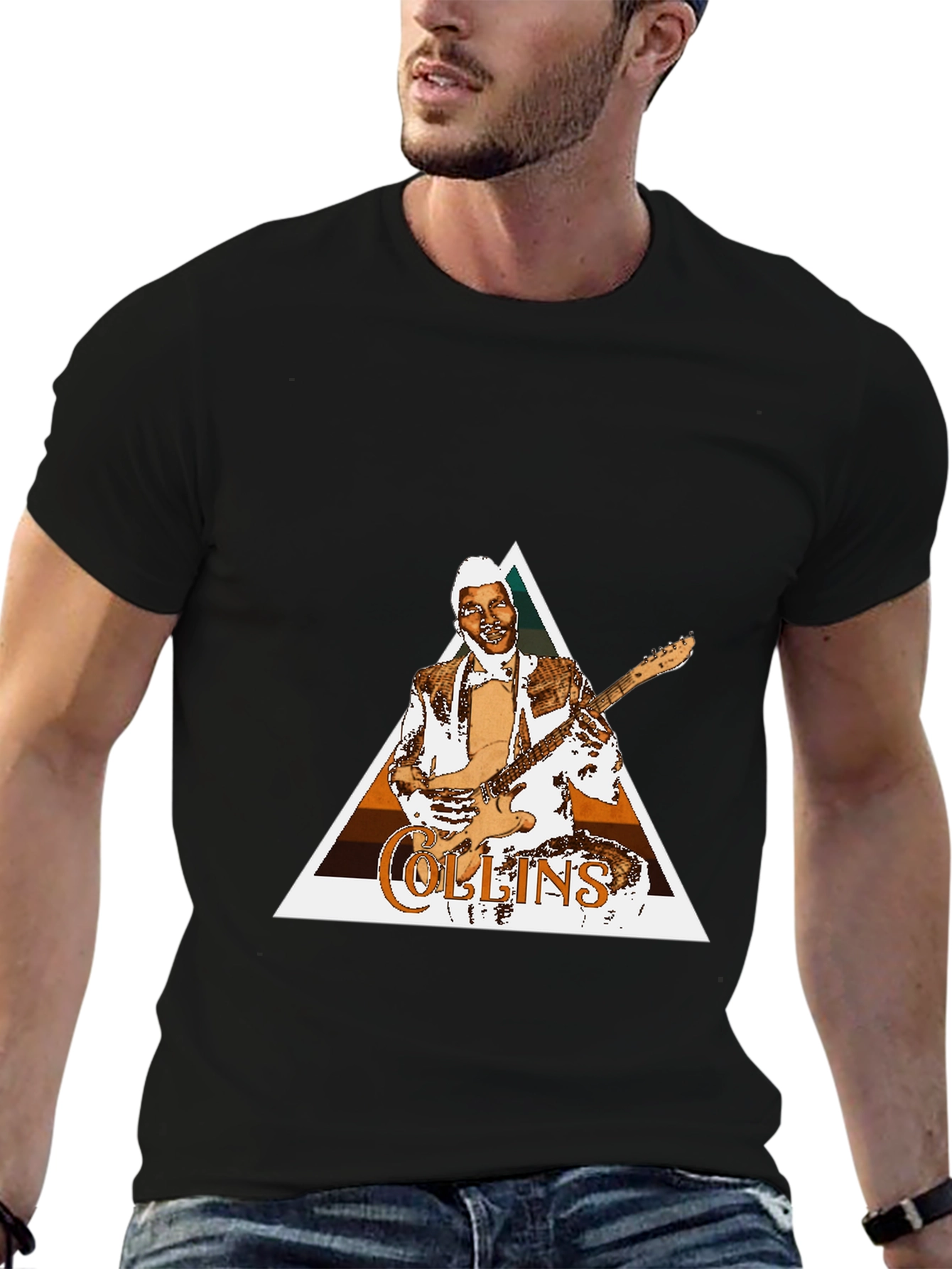 Collins Guitarist T-Shirt - Retro Design