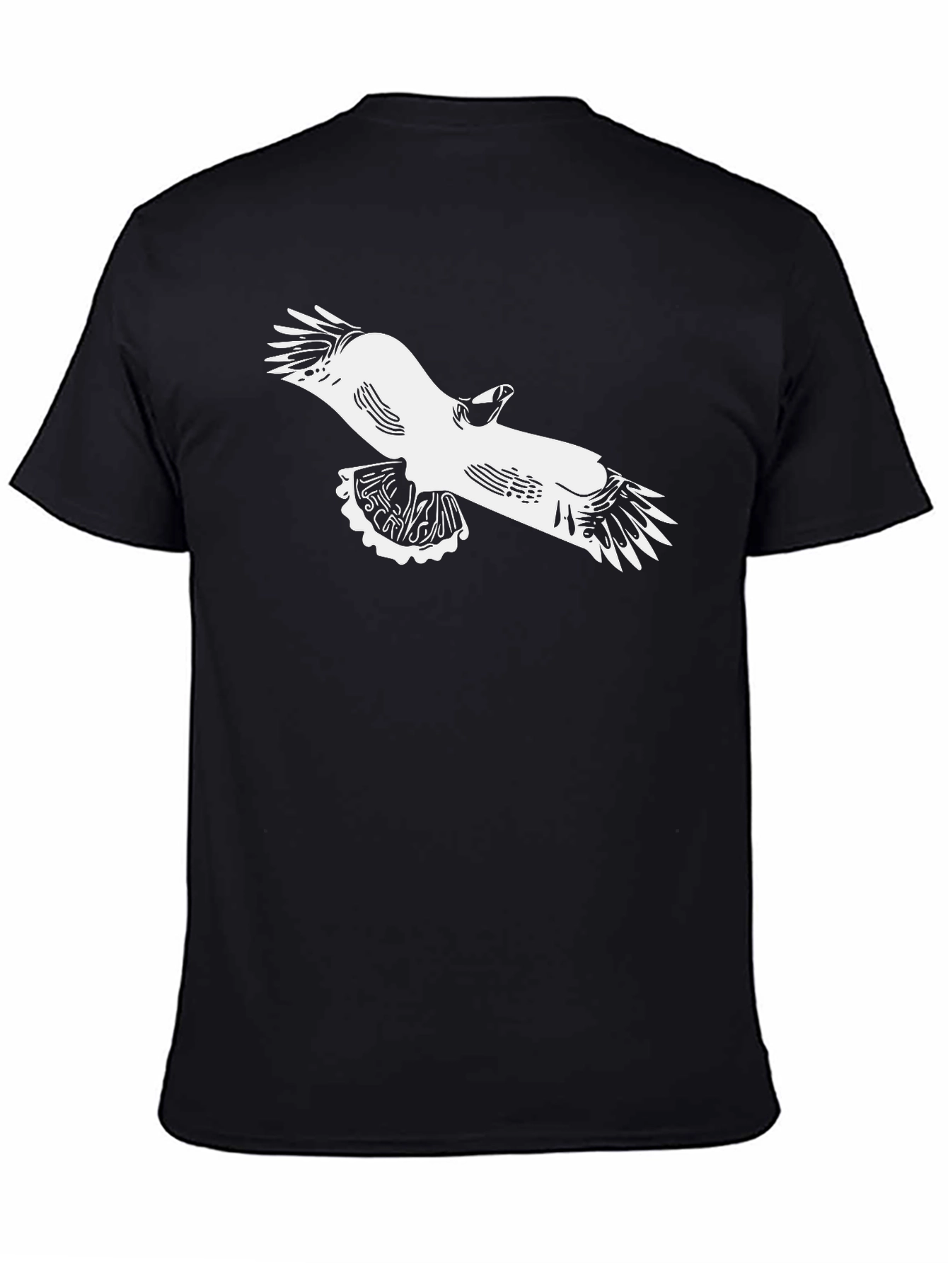 Black T-Shirt with Eagle Graphic Print
