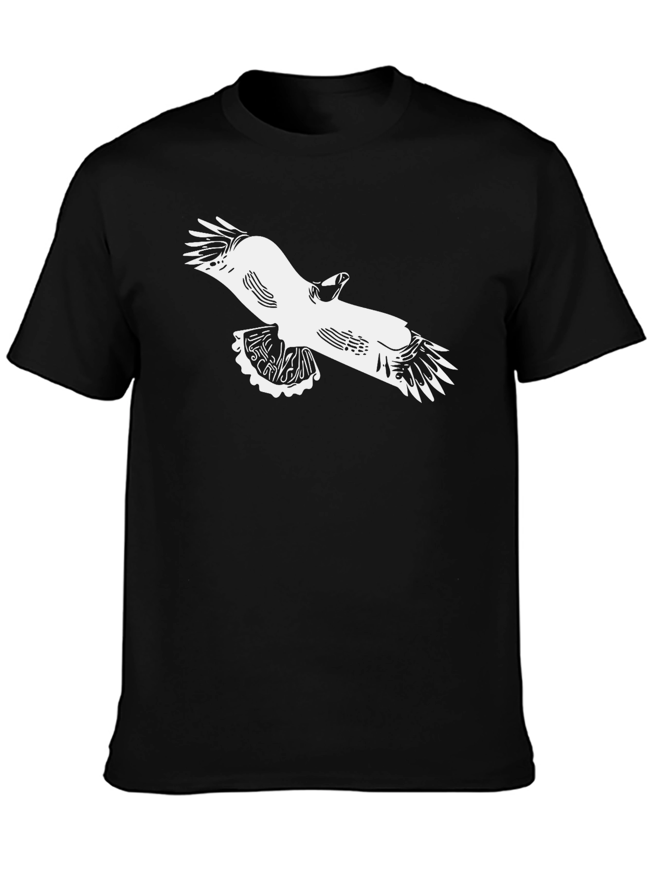 Black T-Shirt with Eagle Graphic Print