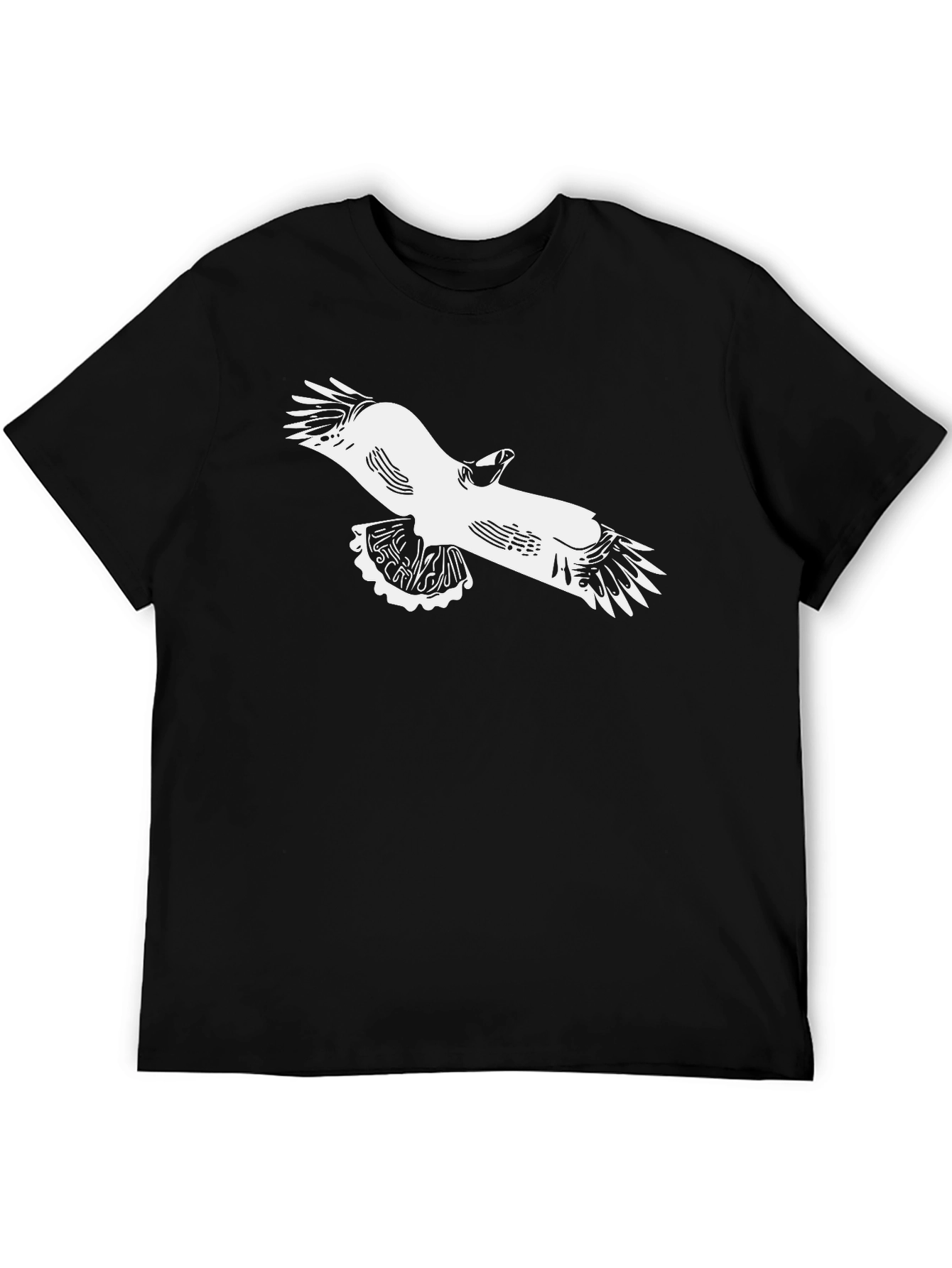 Black T-Shirt with Eagle Graphic Print