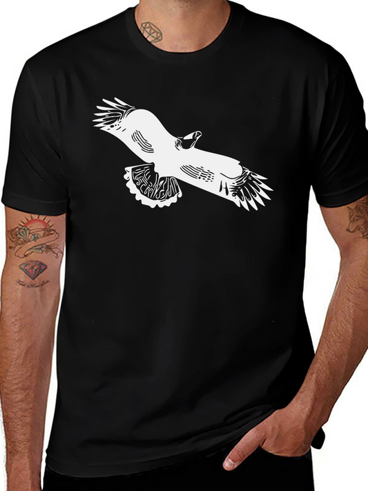 Black T-Shirt with Eagle Graphic Print