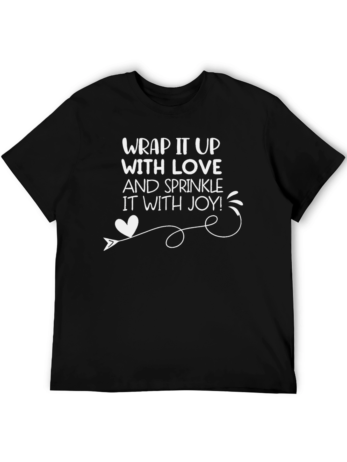 Wrap It Up With Love Black Graphic Tee