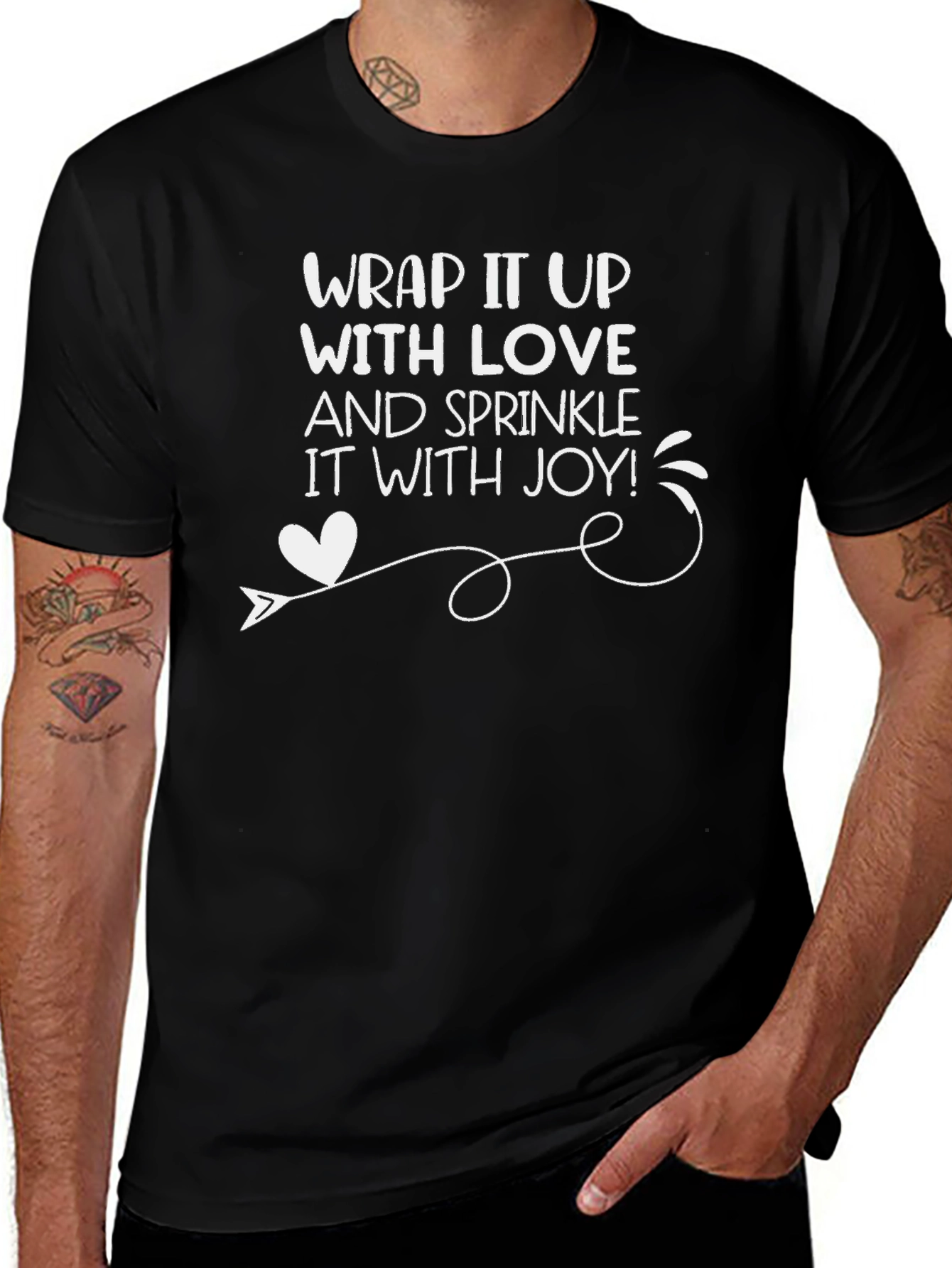 Wrap It Up With Love Black Graphic Tee
