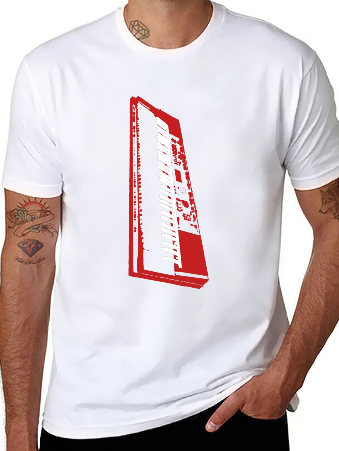 Keyboard Graphic Tee - Music Lover T-Shirt