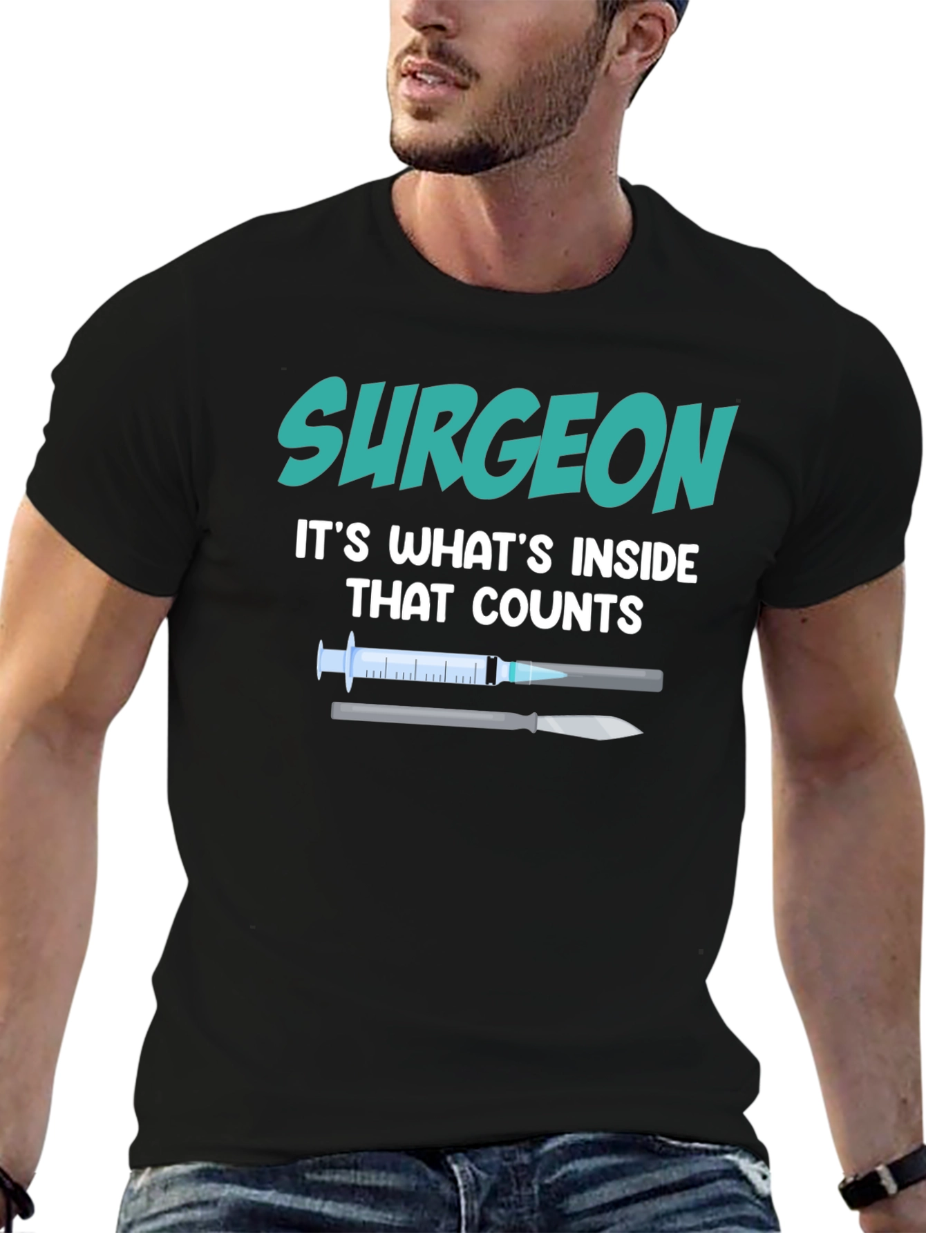 Surgeon Inside Counts T-Shirt - Medical Profession Tee