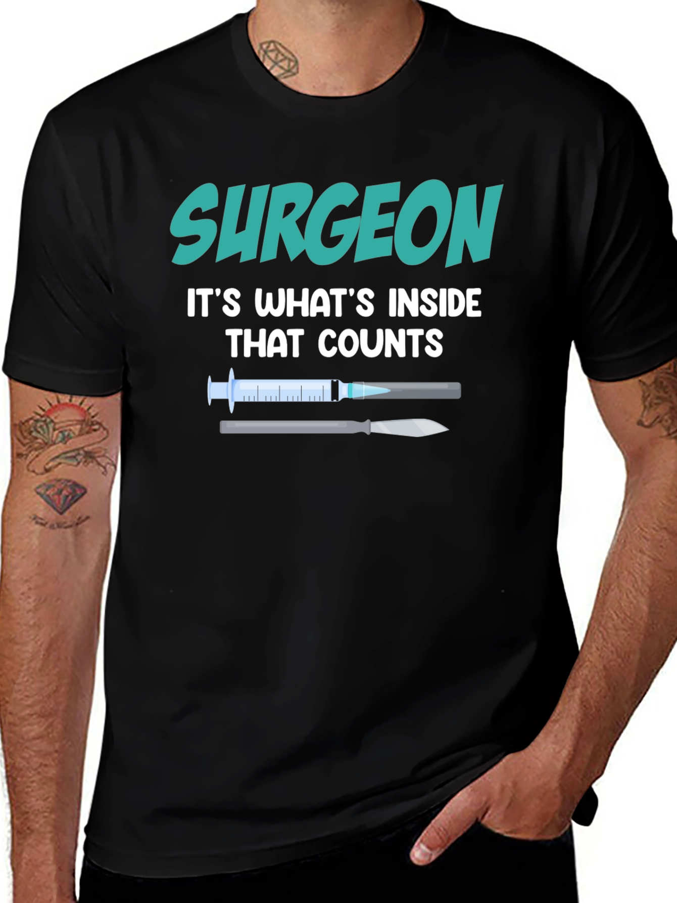 Surgeon Inside Counts T-Shirt - Medical Profession Tee