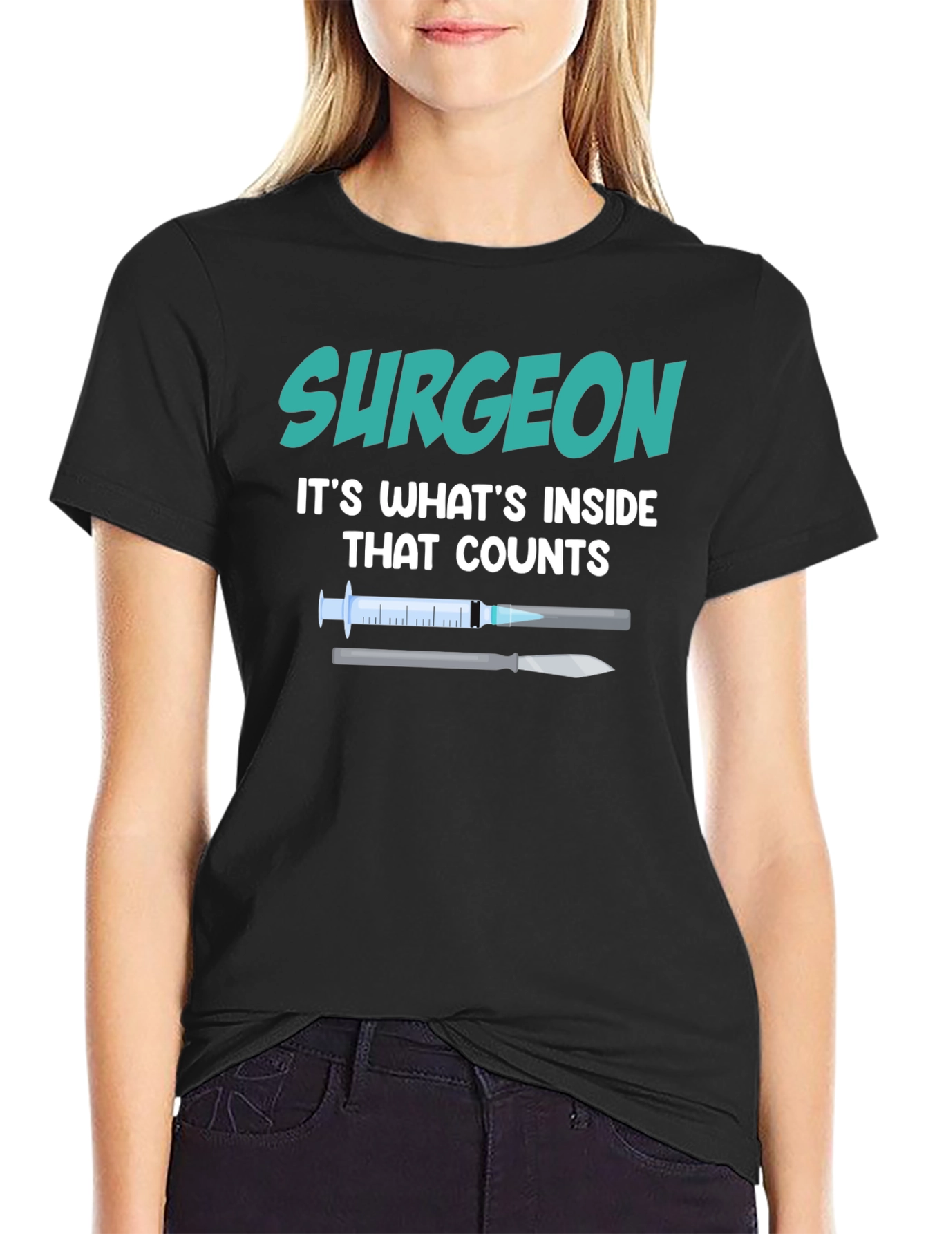 Surgeon Inside Counts T-Shirt - Medical Profession Tee