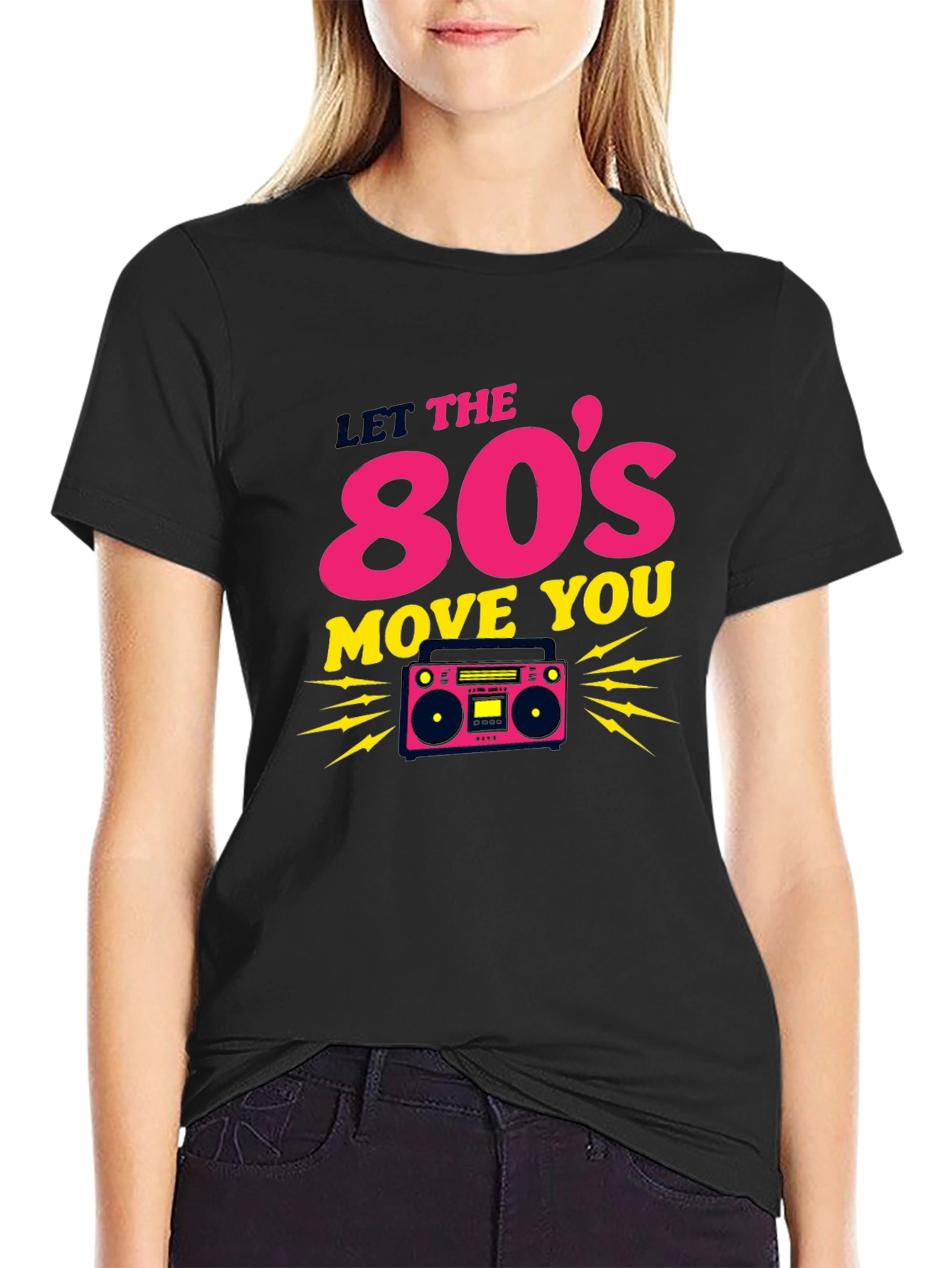 Retro 80s Move You Black T-Shirt