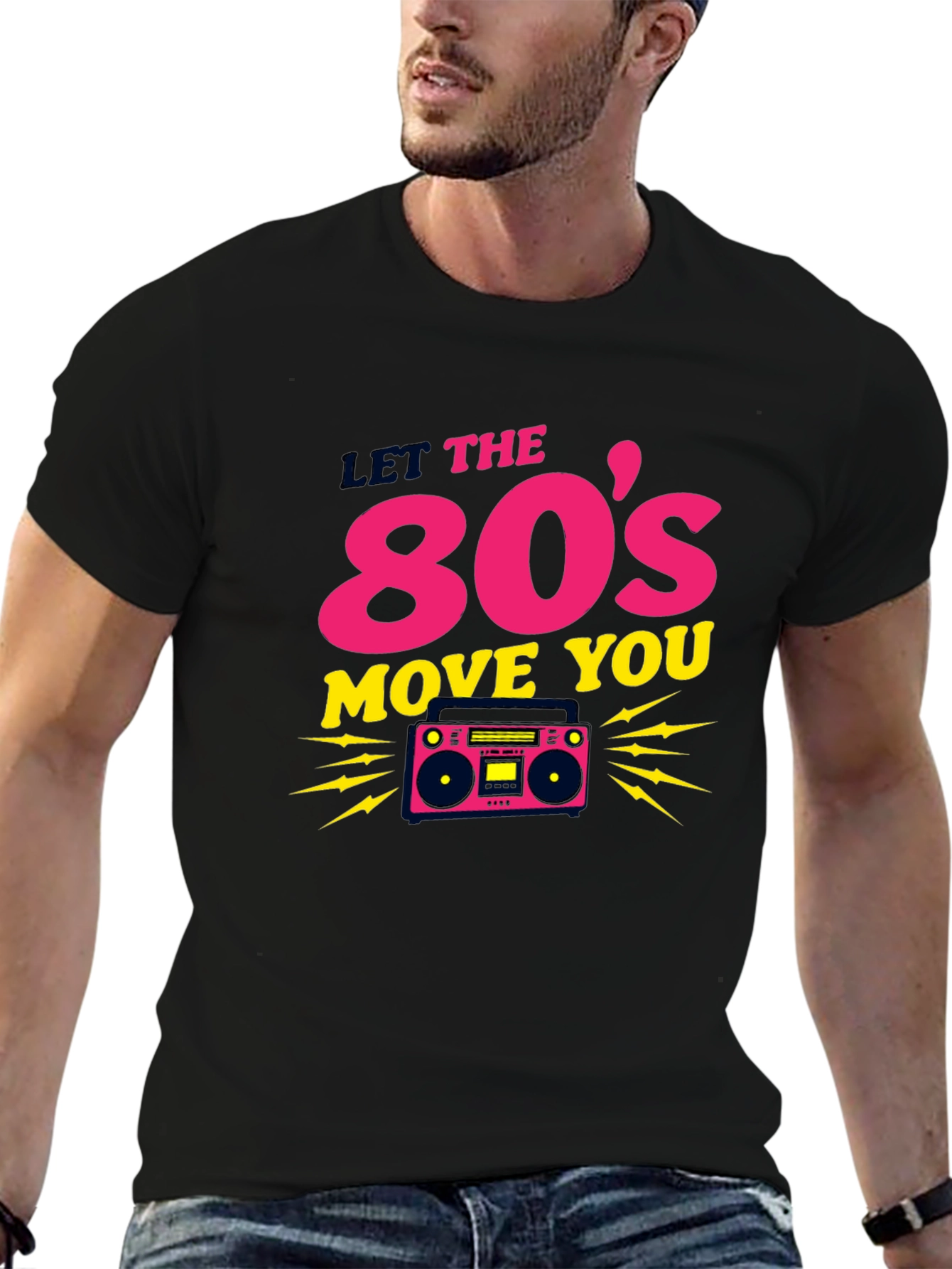 Retro 80s Move You Black T-Shirt