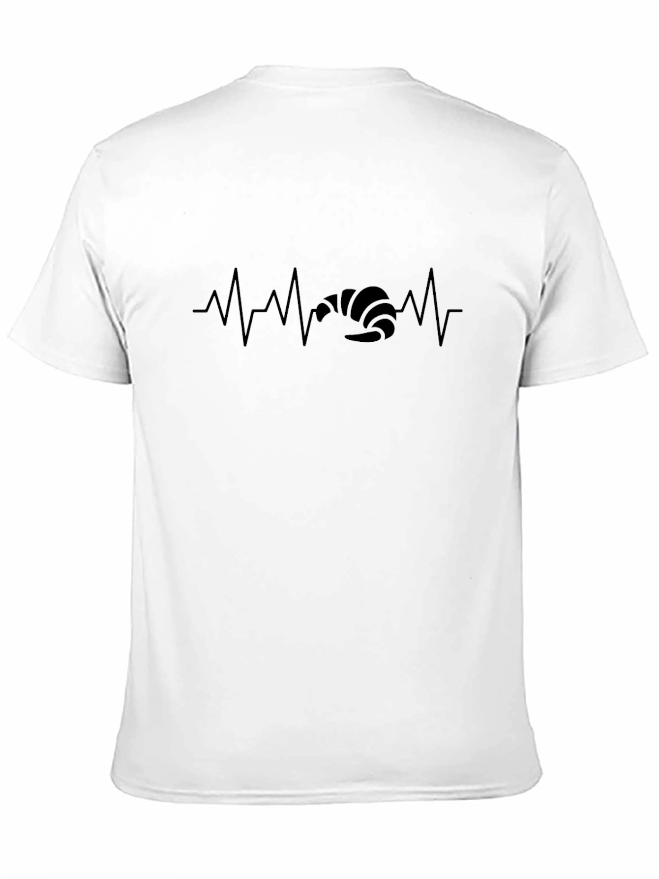 Croissant Heartbeat T-Shirt - Black Cotton Tee